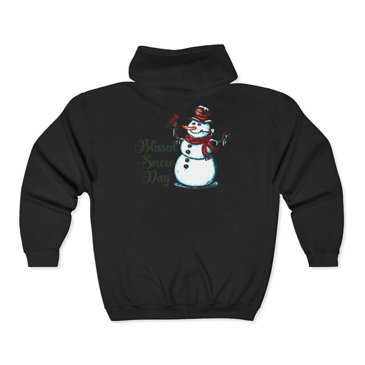 Blessed Snow Day Unisex Heavy Blend™ Full Zip Hooded Sweatshirt