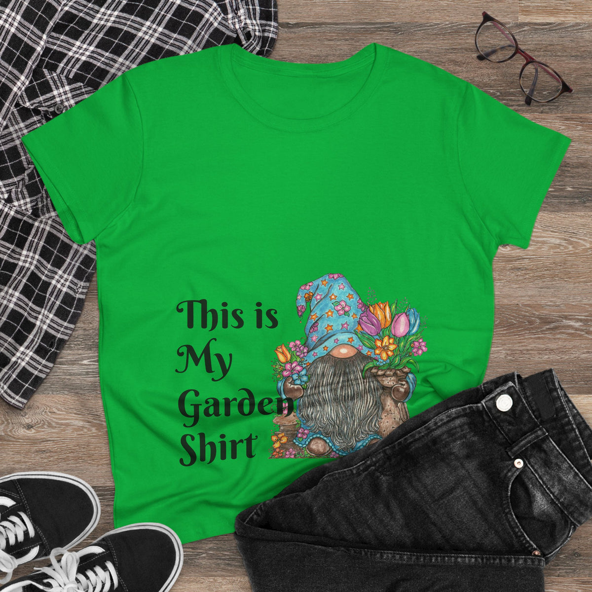 Gardening Gnome Women's Midweight Cotton Tee
