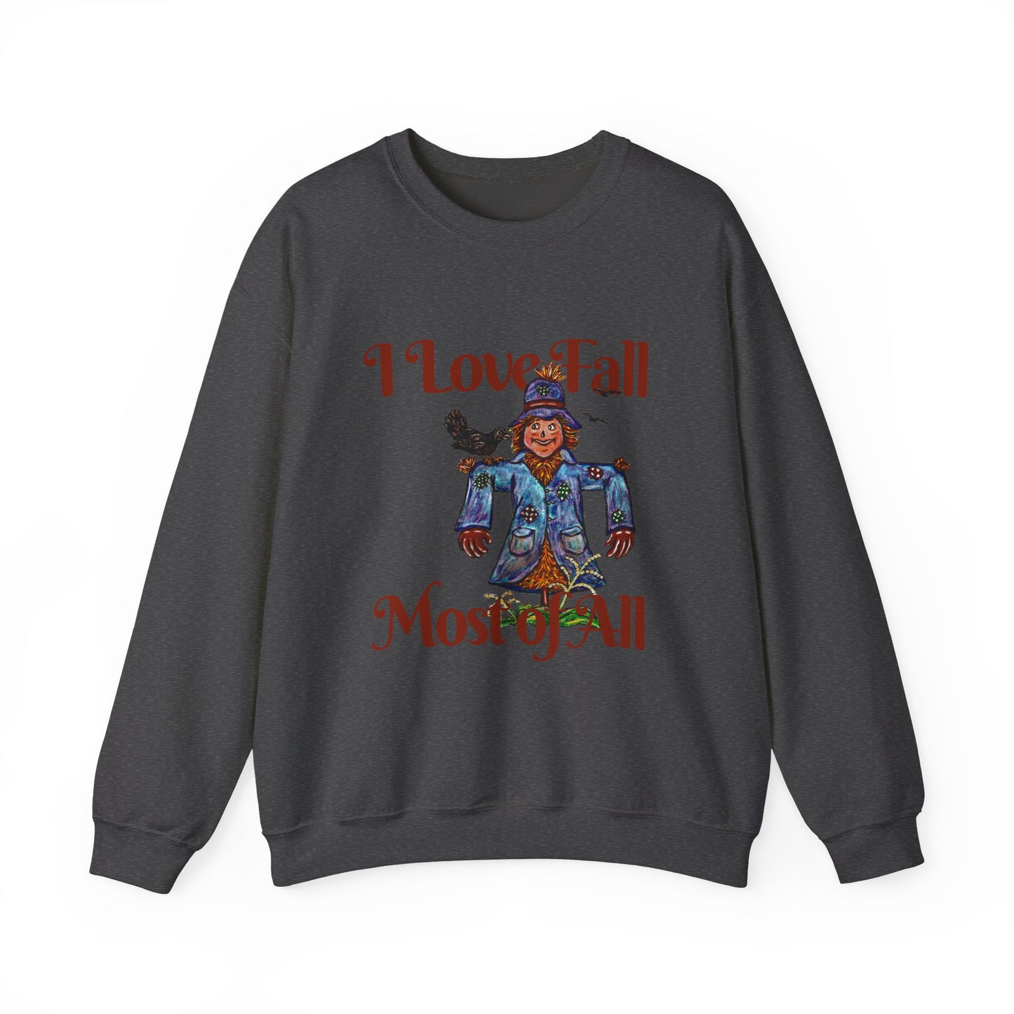 I Love Fall Most of All Unisex Heavy Blend™ Crewneck Sweatshirt