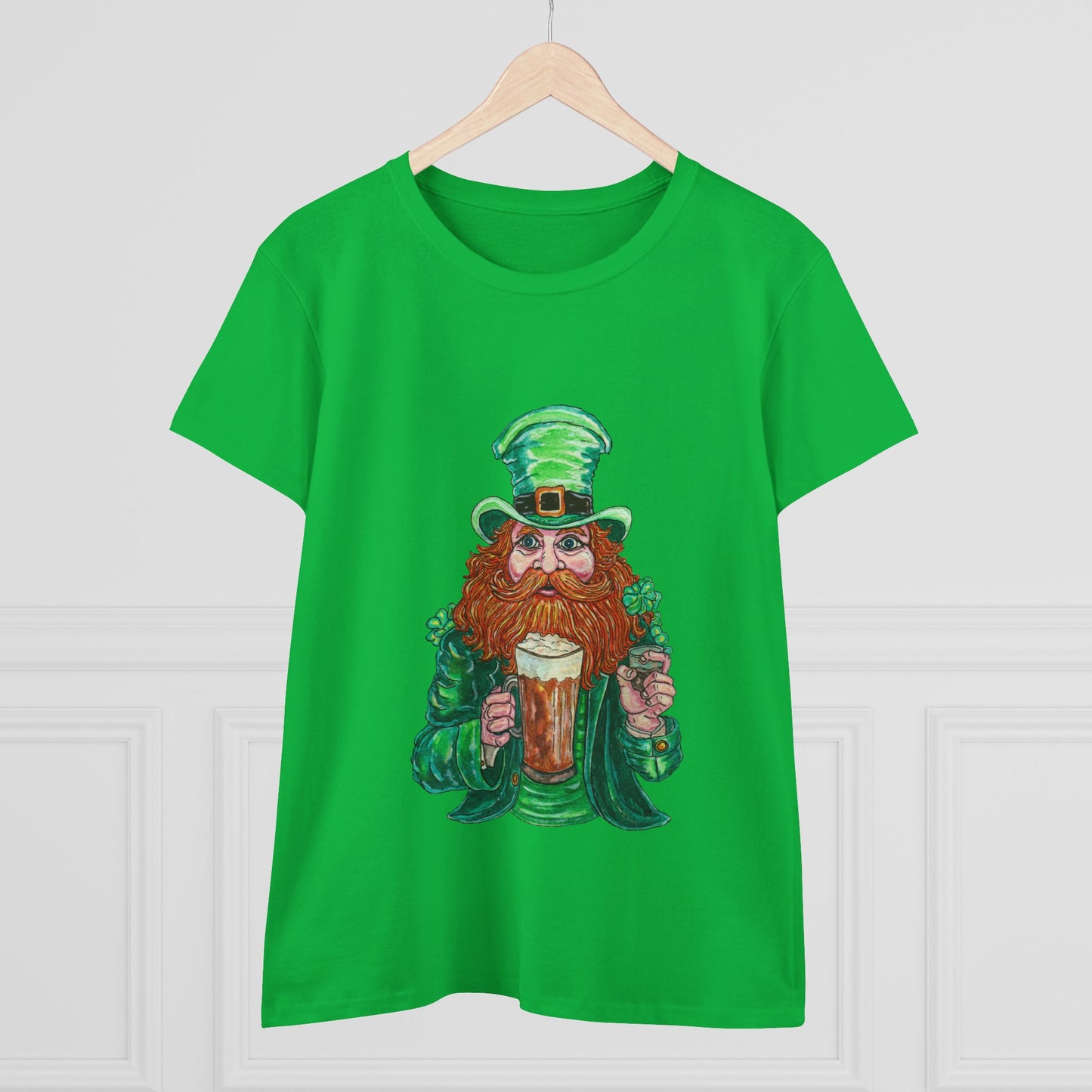 Drunken Leprechaun Women's Midweight Cotton Tee