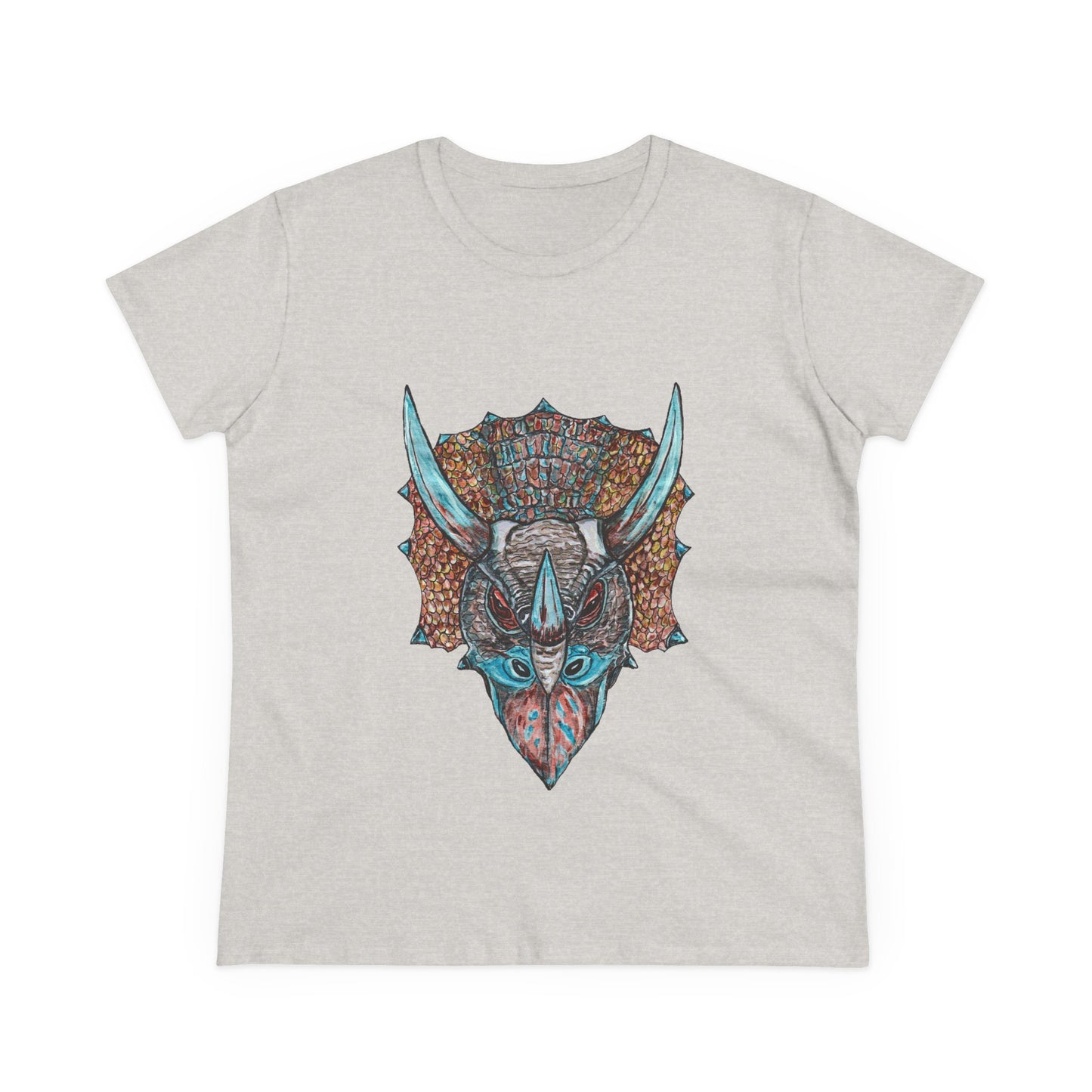 Triceratops Women's Midweight Cotton Tee