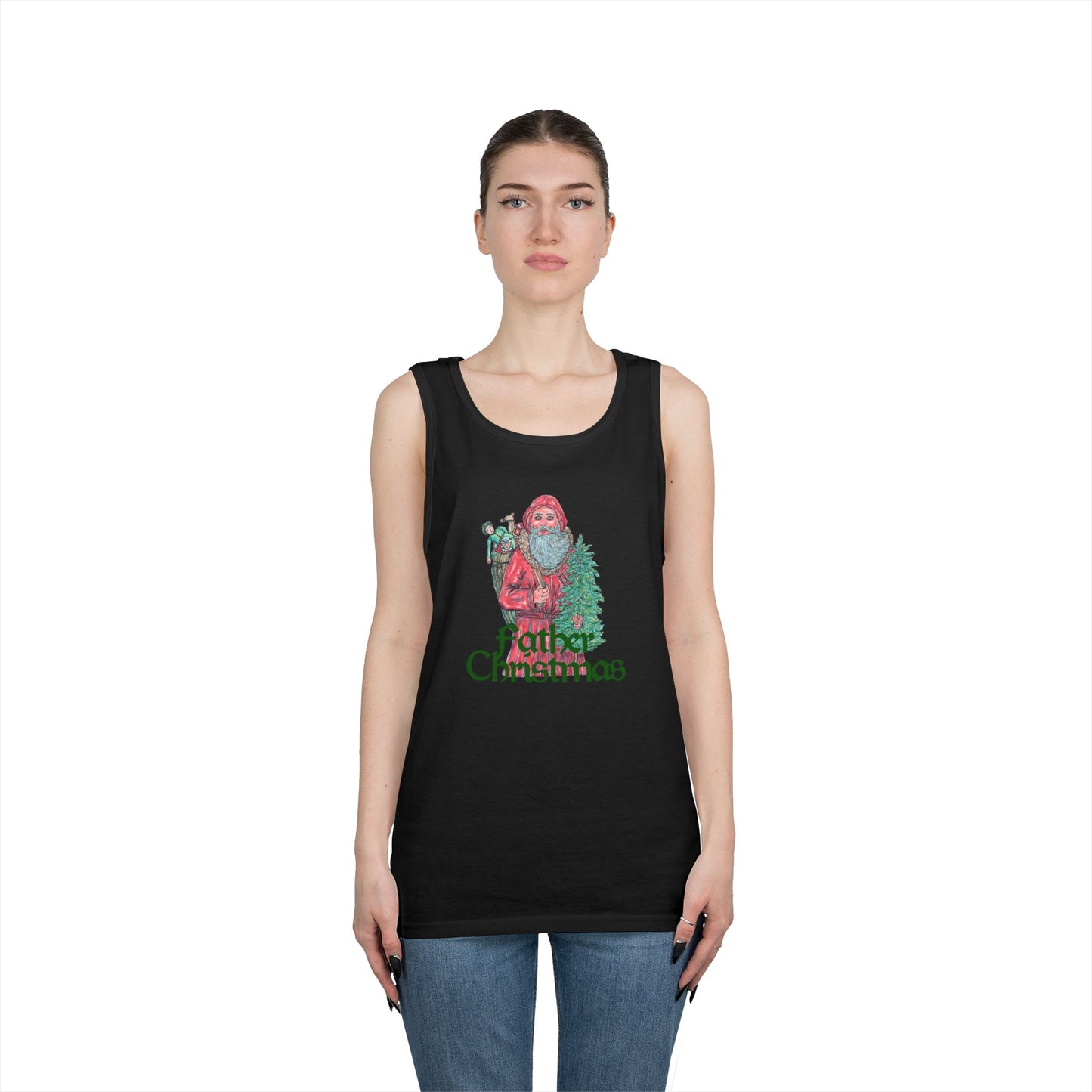 Father Christmas Unisex Heavy Cotton Tank Top