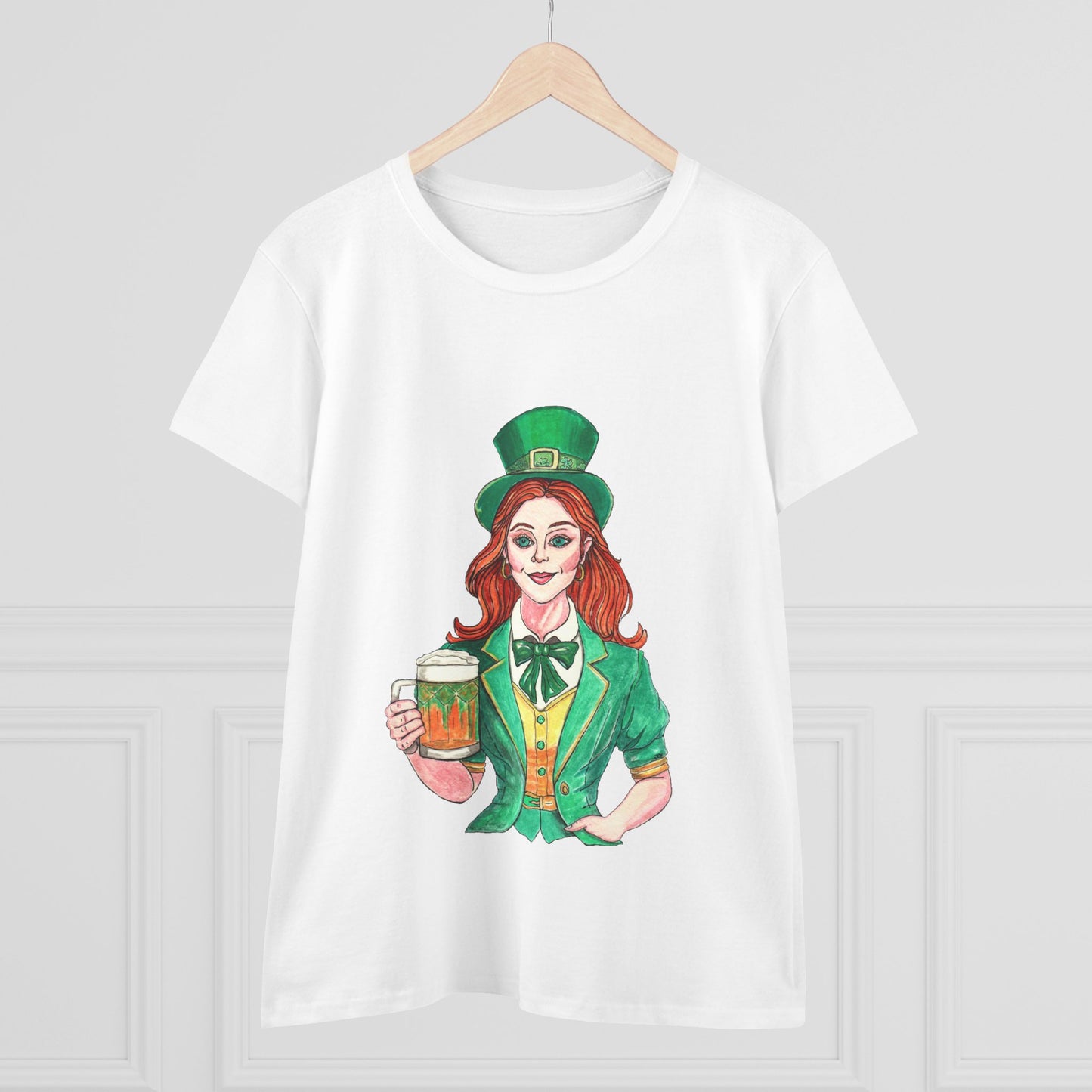 Paddy's Day Cheers Women's Midweight Cotton Tee