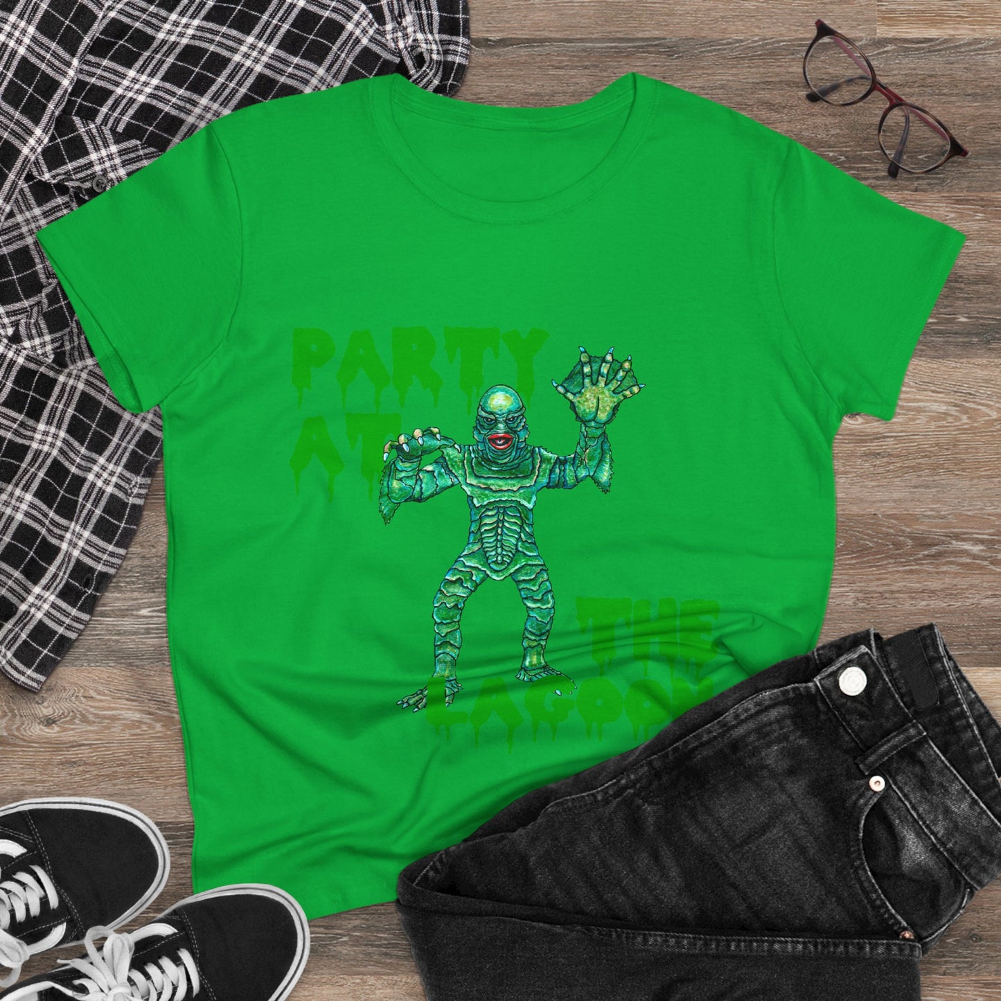 Party at the Lagoon Women's Midweight Cotton Tee