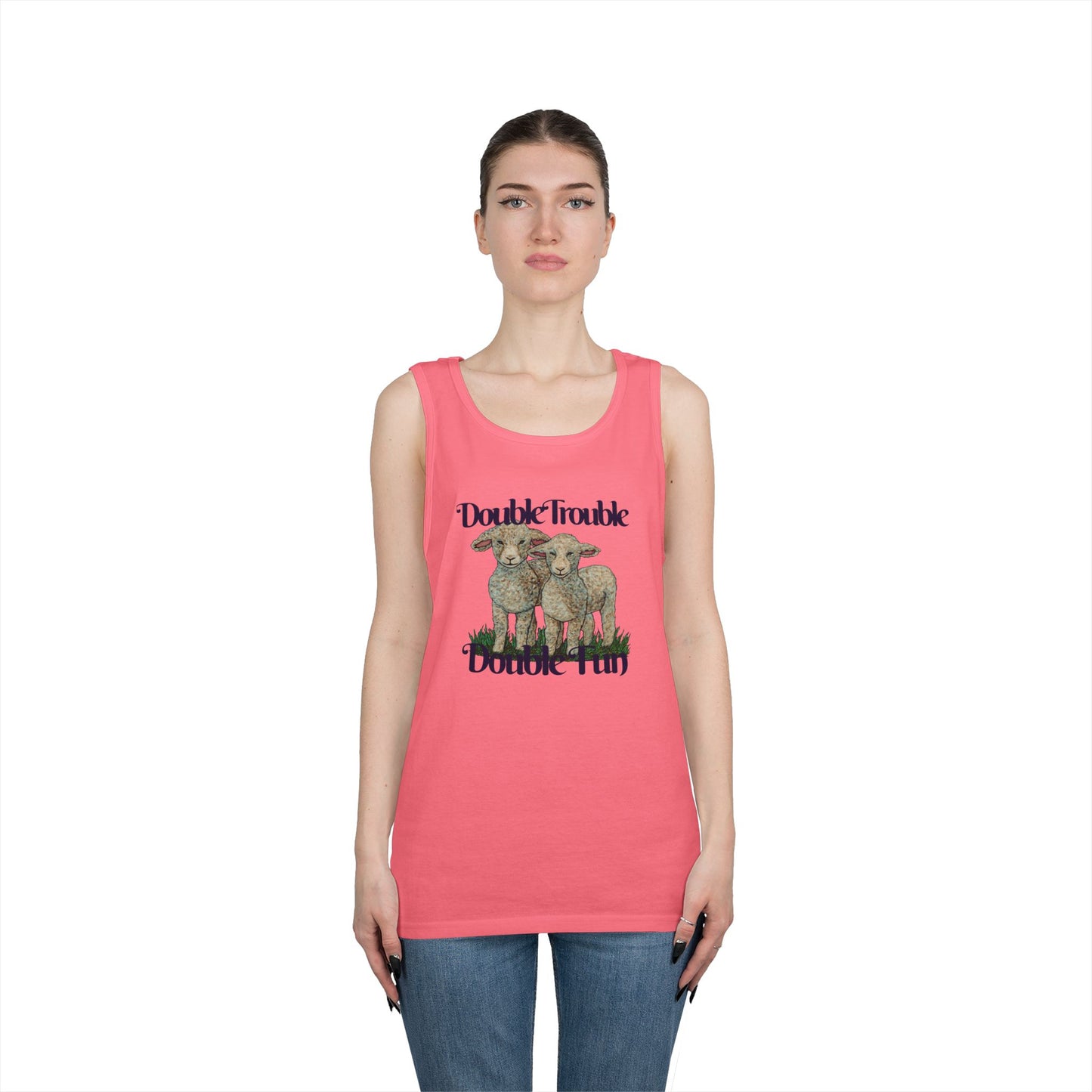 Double Trouble Double Fun Unisex Heavy Cotton Tank Top