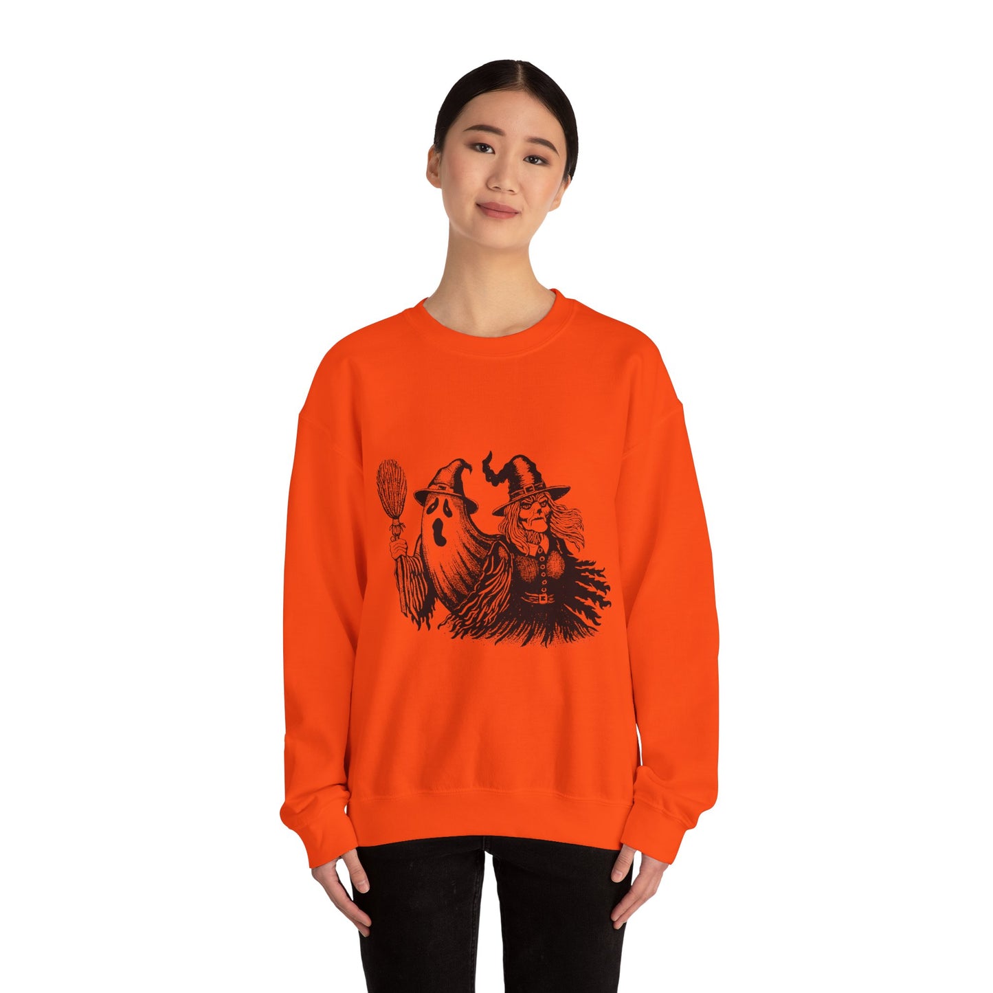 Ghost and Witch Unisex Heavy Blend™ Crewneck Sweatshirt