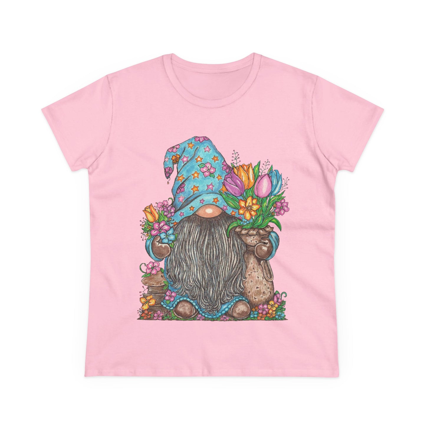 Gardening Gnome Women's Midweight Cotton Tee