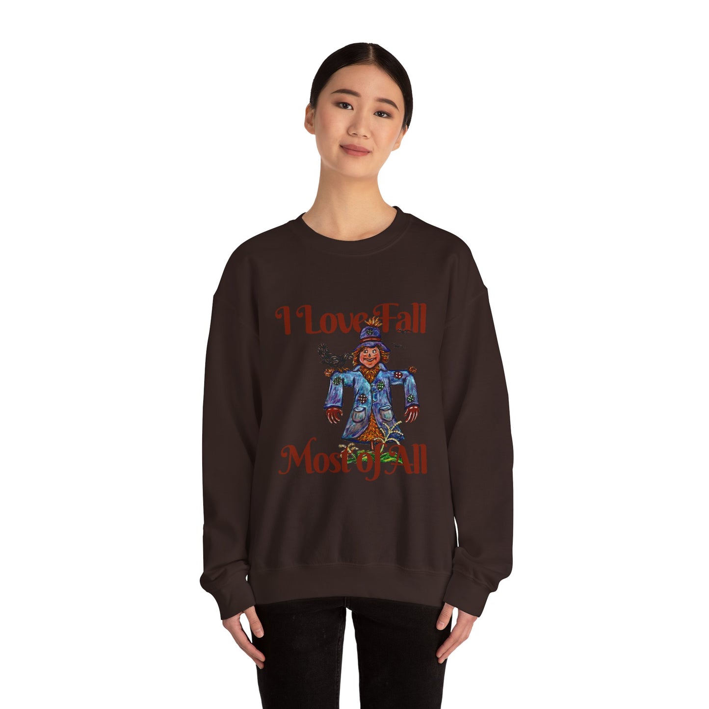 I Love Fall Most of All Unisex Heavy Blend™ Crewneck Sweatshirt