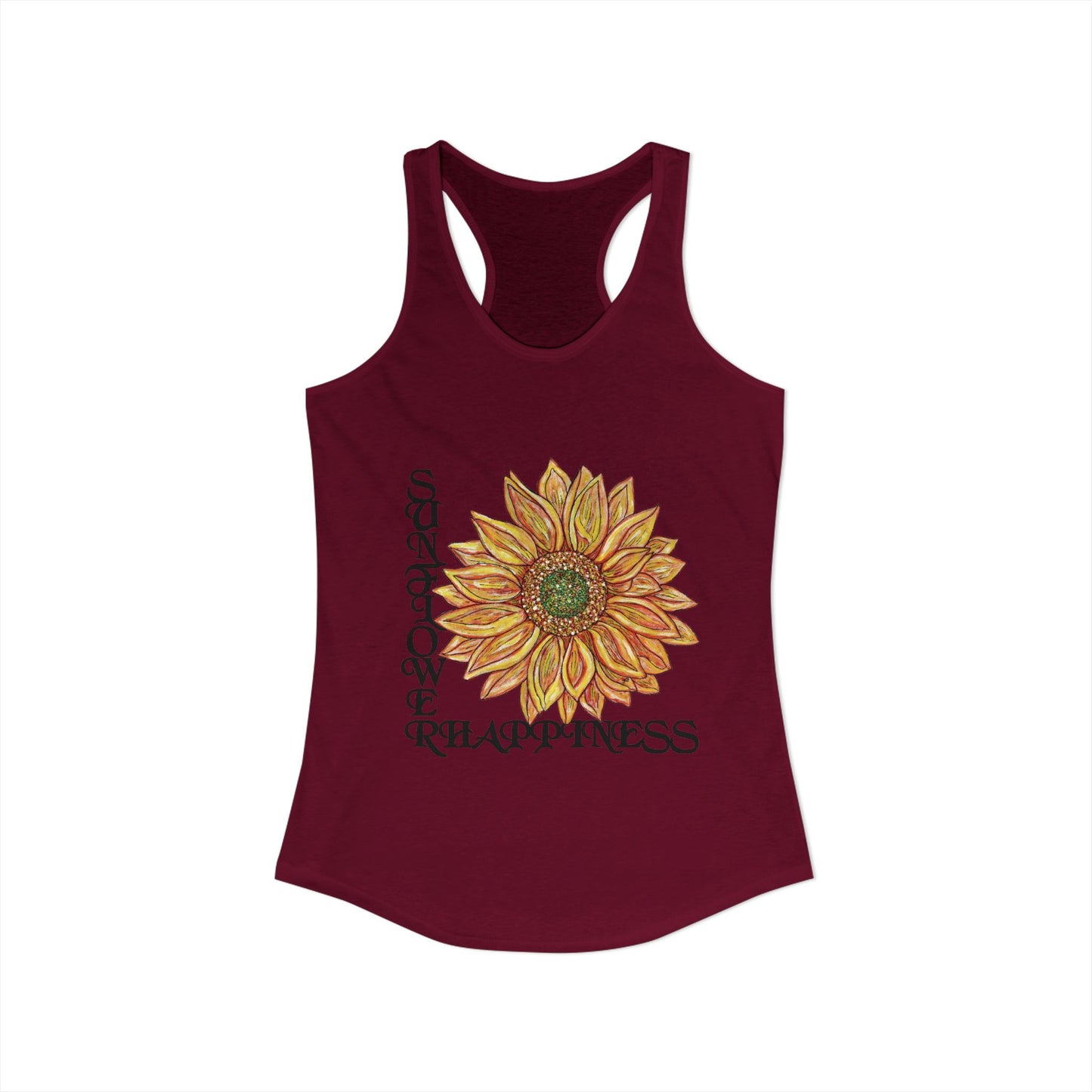 Sunflower and Happiness Women's Ideal Racerback Tank