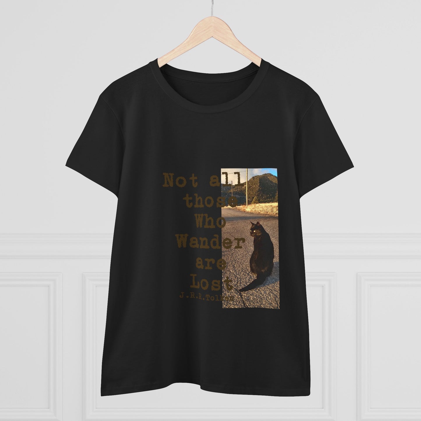 Wandering Kitty Women's Midweight Cotton Tee