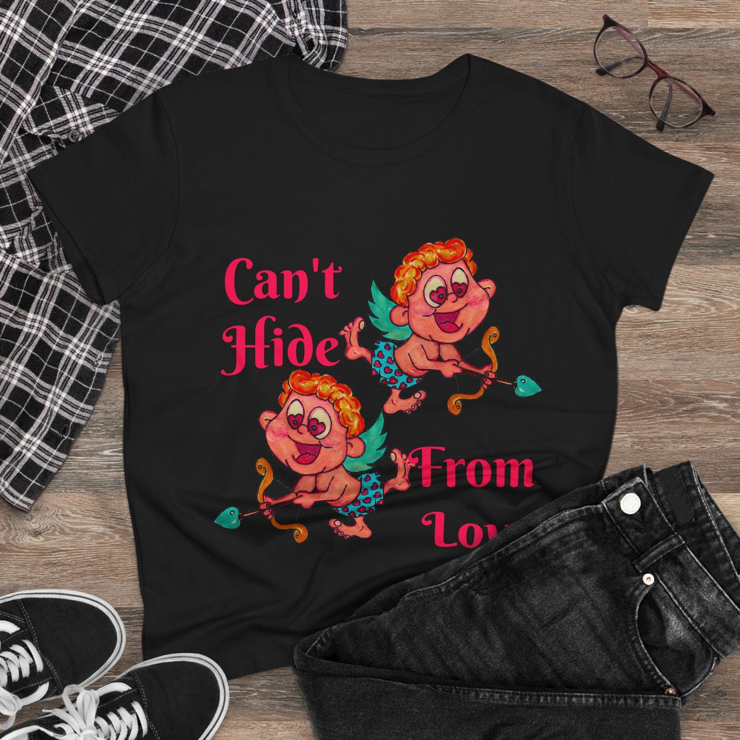 Can't Hide From Love Women's Midweight Cotton Tee