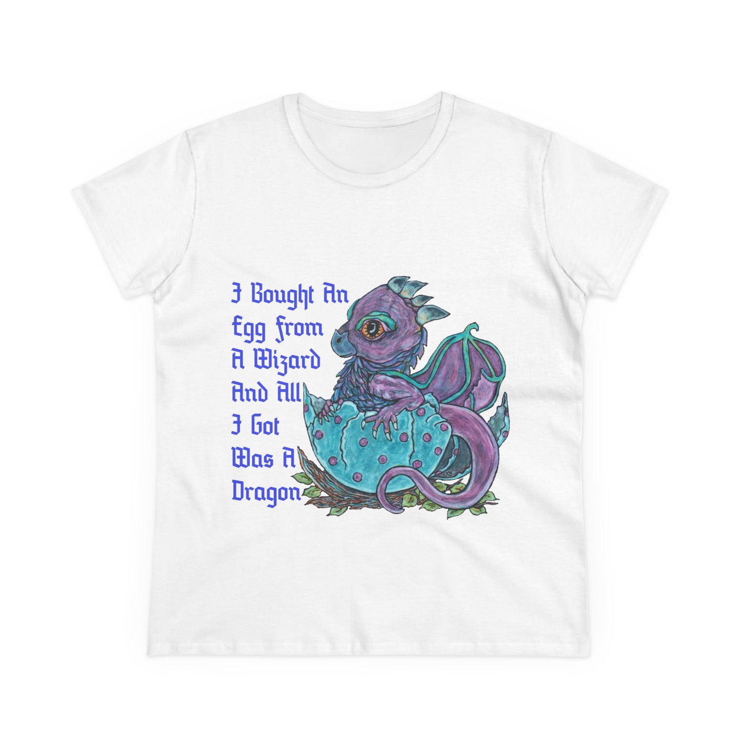 Bought a Dragon Women's Midweight Cotton Tee