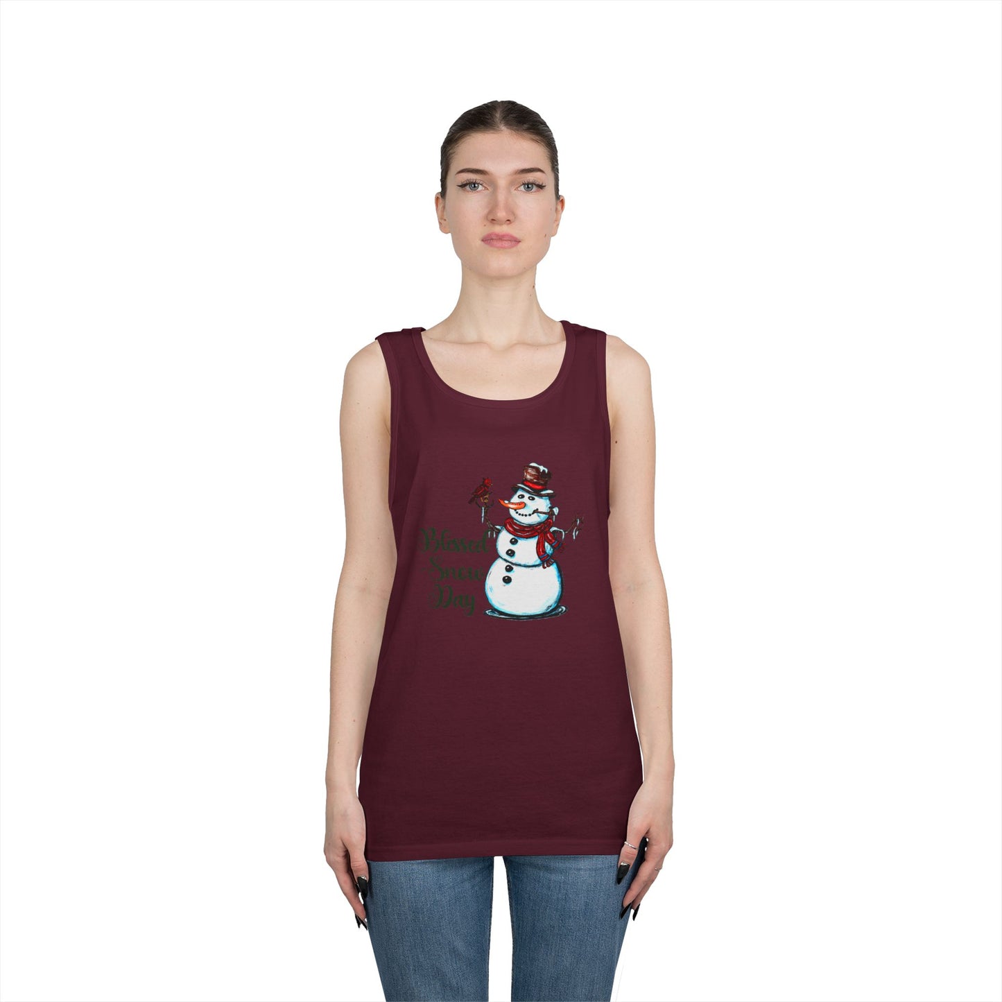 Blessed Snow Day Unisex Heavy Cotton Tank Top