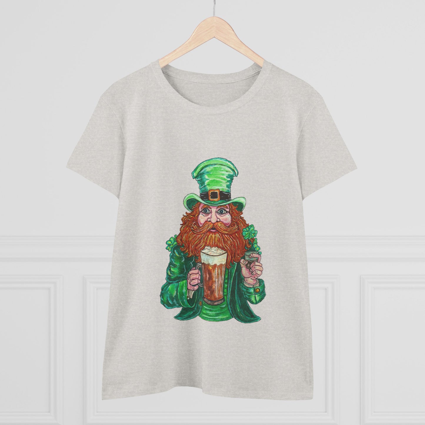 Drunken Leprechaun Women's Midweight Cotton Tee