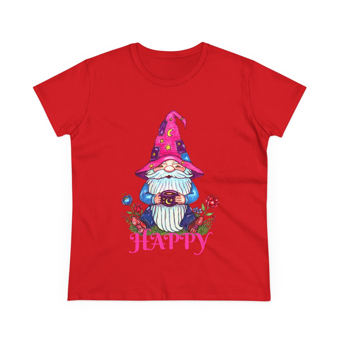 Happy Gnome Women's Midweight Cotton Tee