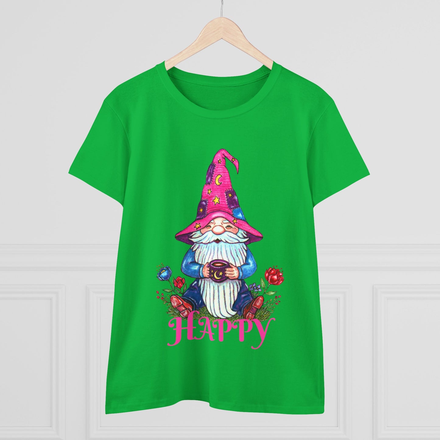 Happy Gnome Women's Midweight Cotton Tee