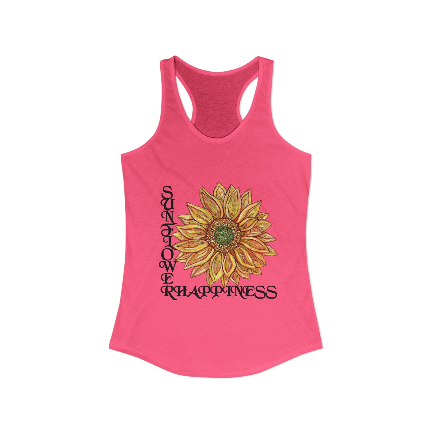 Sunflower and Happiness Women's Ideal Racerback Tank