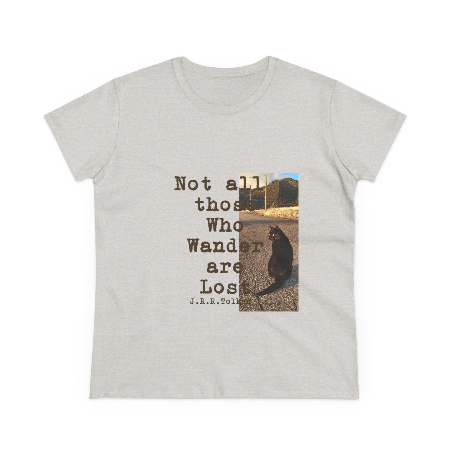 Wandering Kitty Women's Midweight Cotton Tee