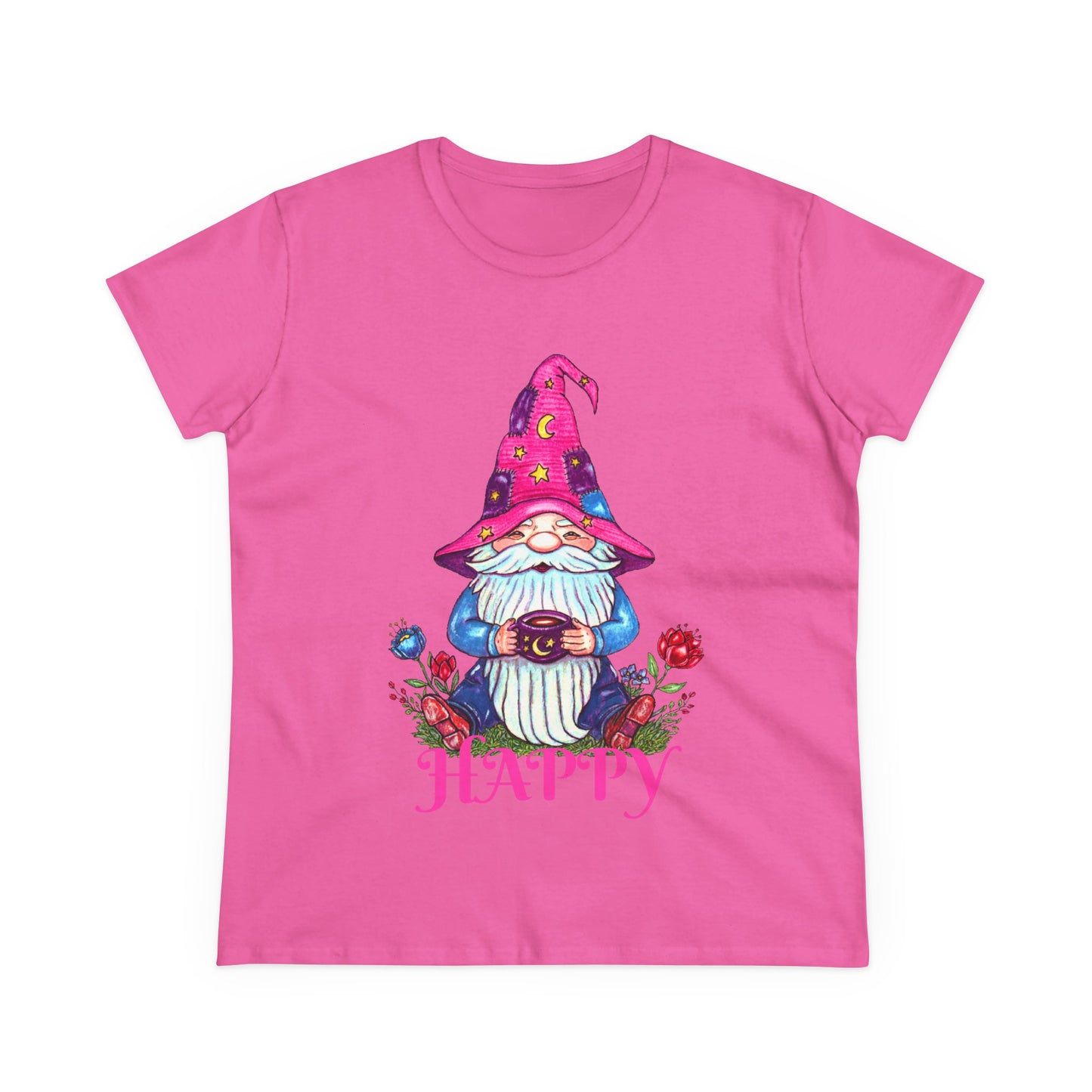 Happy Gnome Women's Midweight Cotton Tee