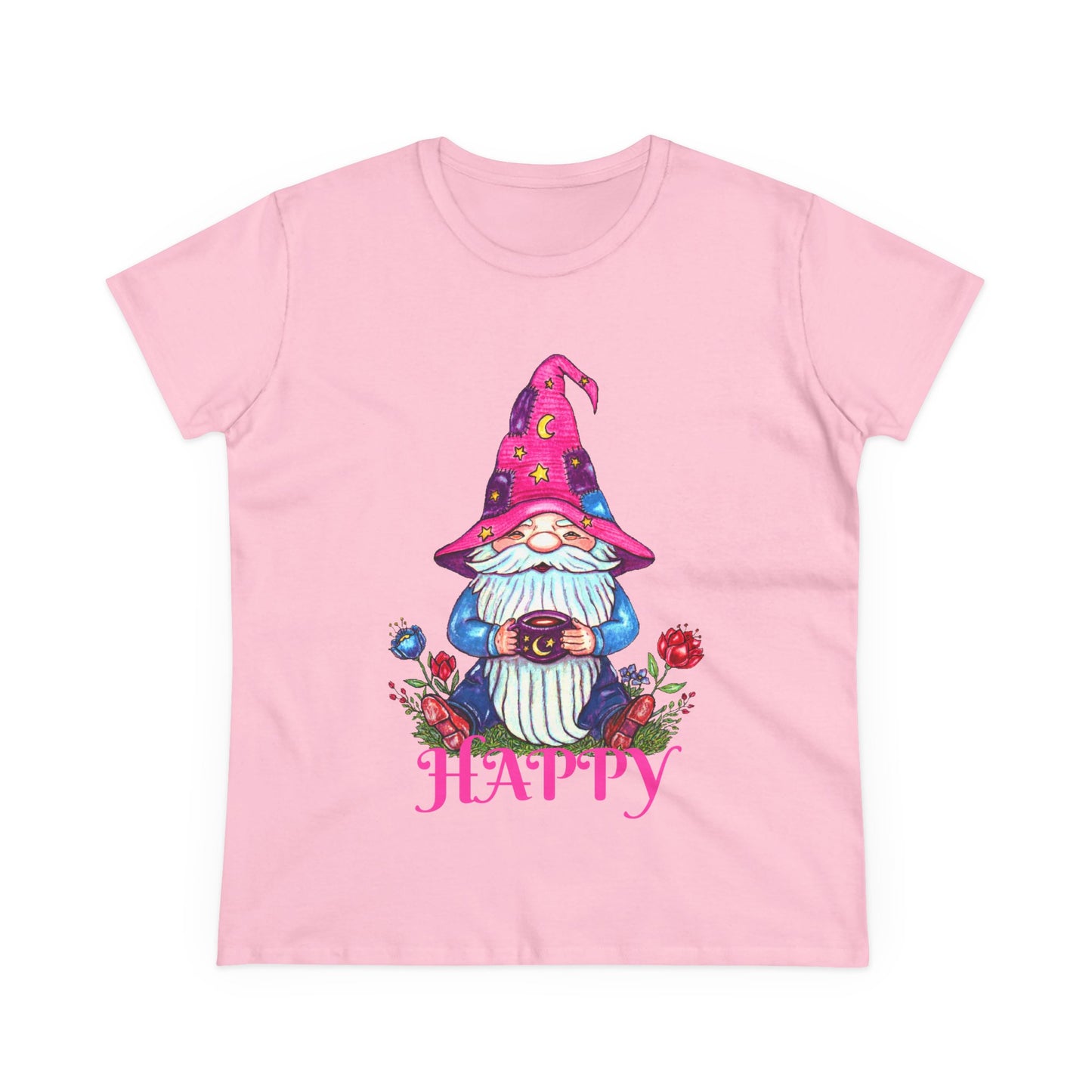 Happy Gnome Women's Midweight Cotton Tee