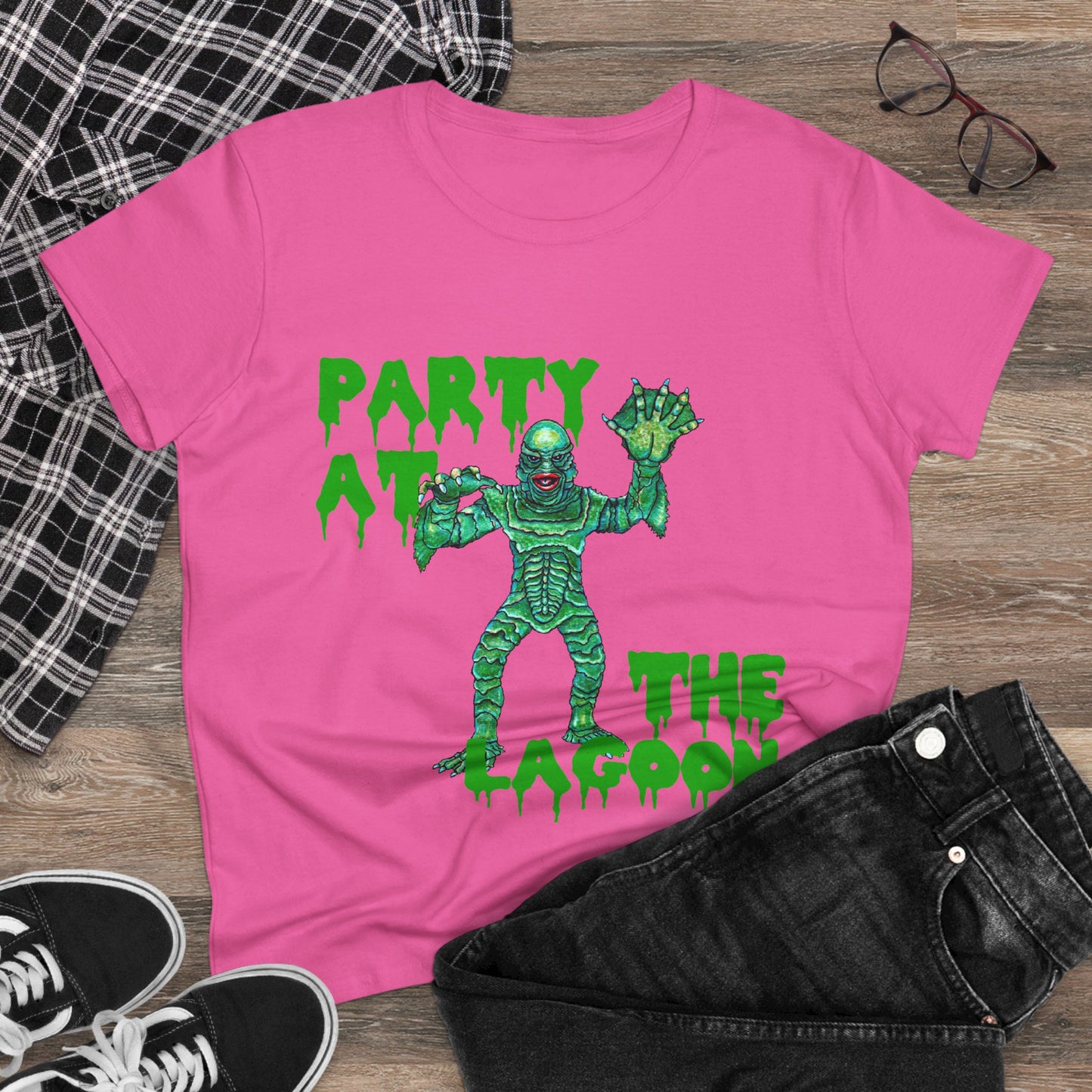 Party at the Lagoon Women's Midweight Cotton Tee