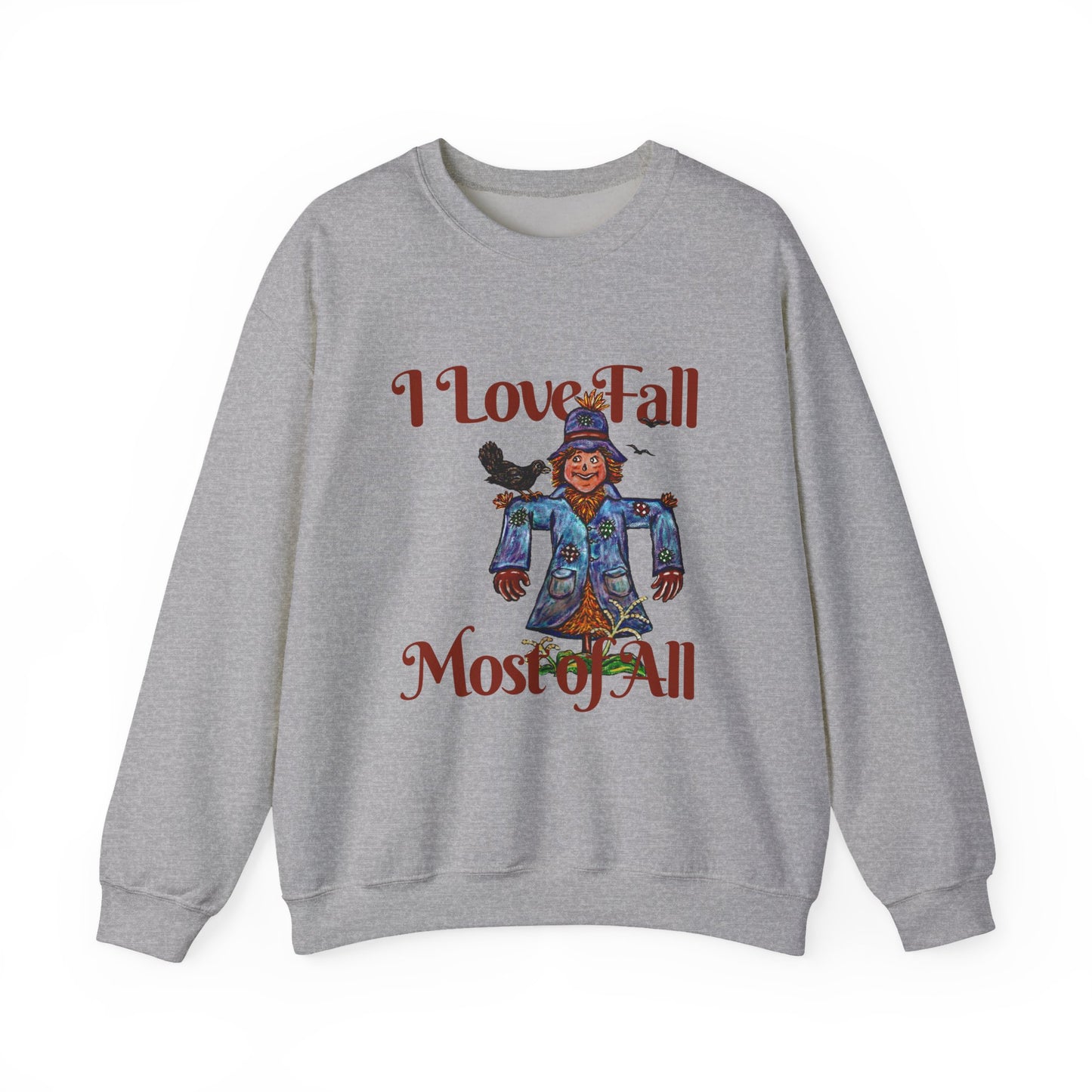 I Love Fall Most of All Unisex Heavy Blend™ Crewneck Sweatshirt