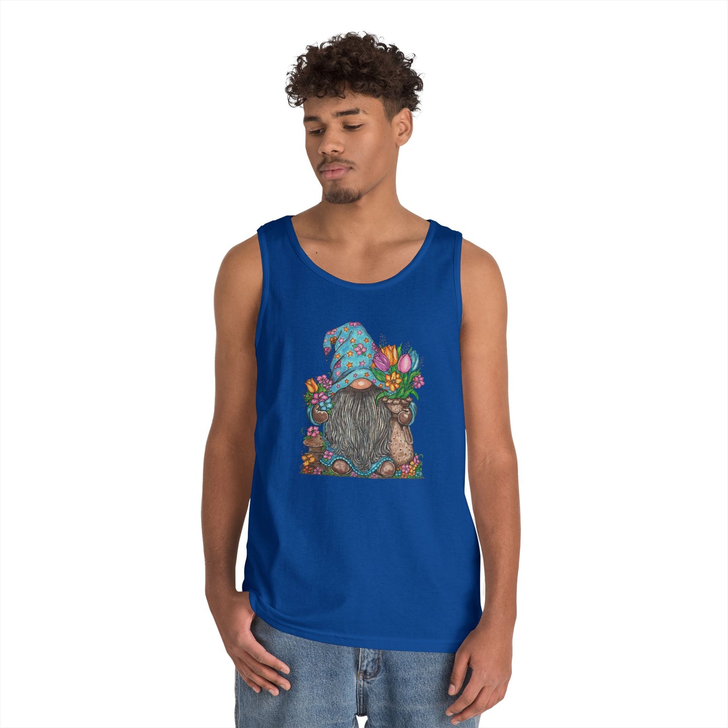 Gardening Gnome Unisex Heavy Cotton Tank Top
