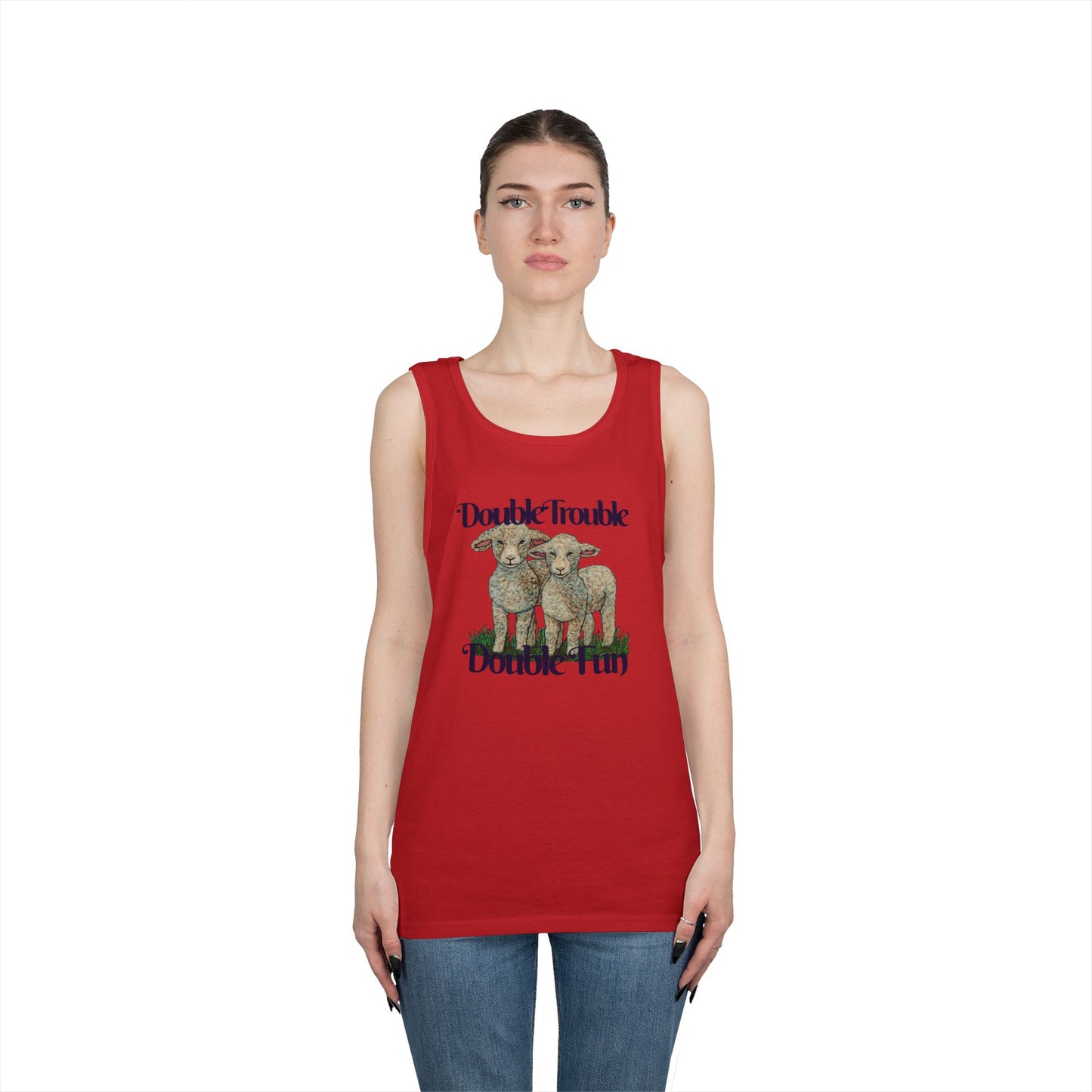 Double Trouble Double Fun Unisex Heavy Cotton Tank Top