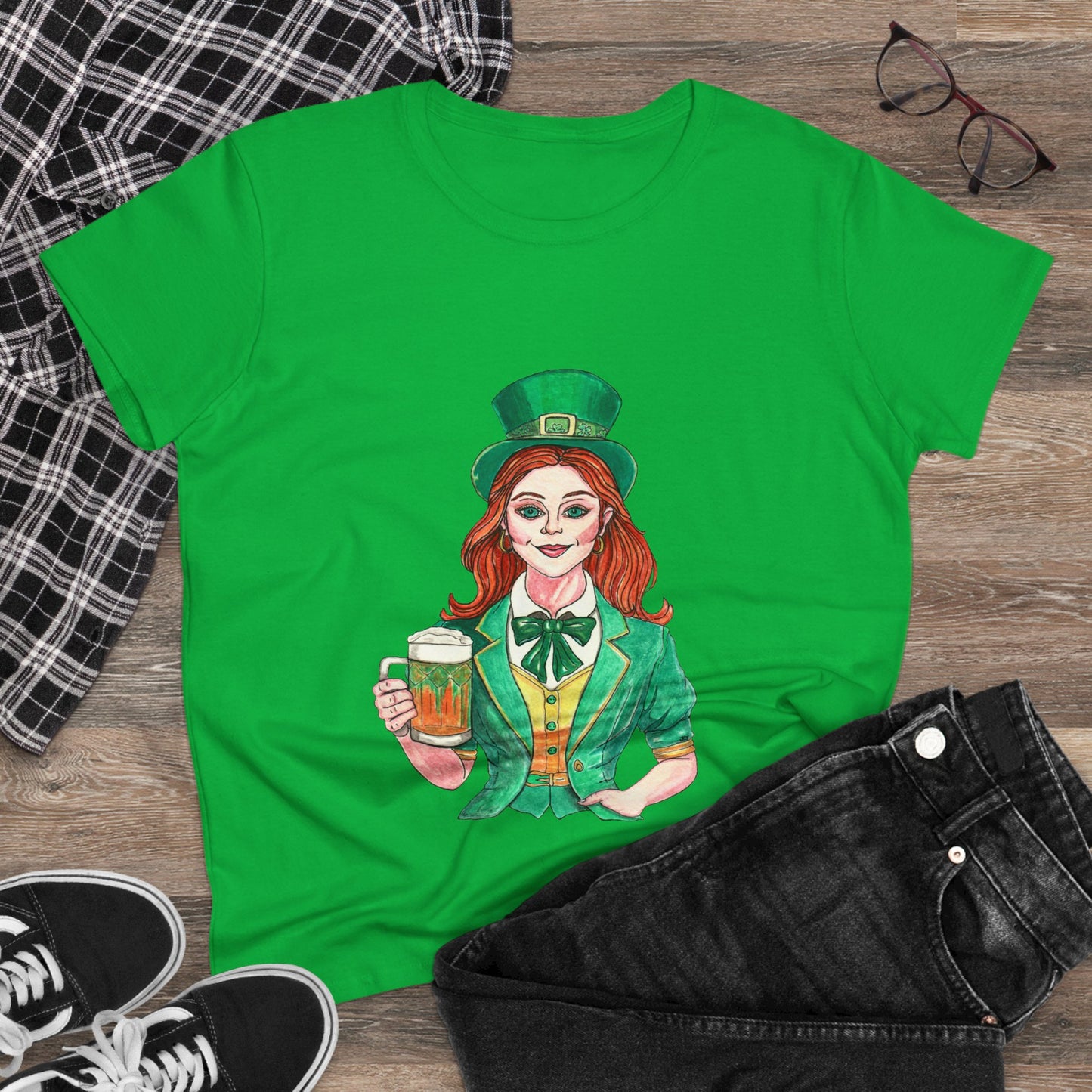 Paddy's Day Cheers Women's Midweight Cotton Tee