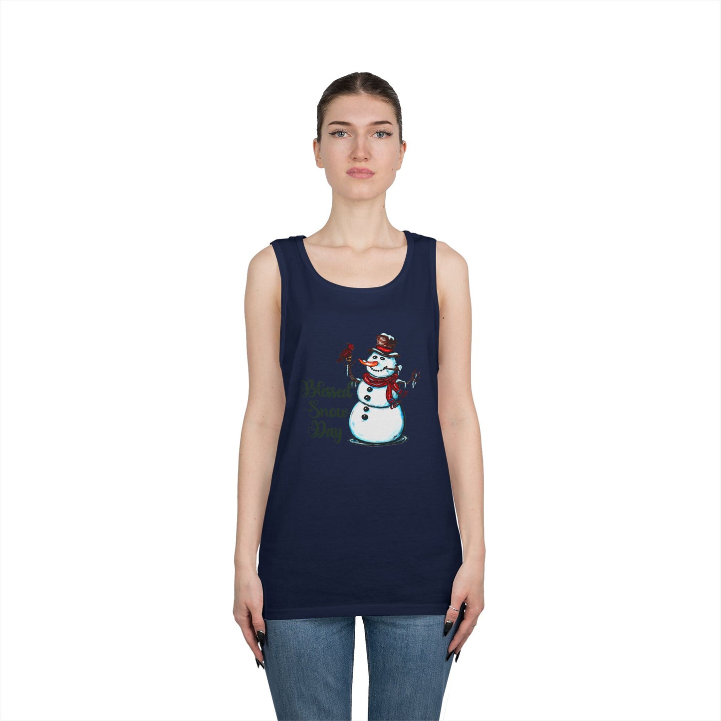 Blessed Snow Day Unisex Heavy Cotton Tank Top