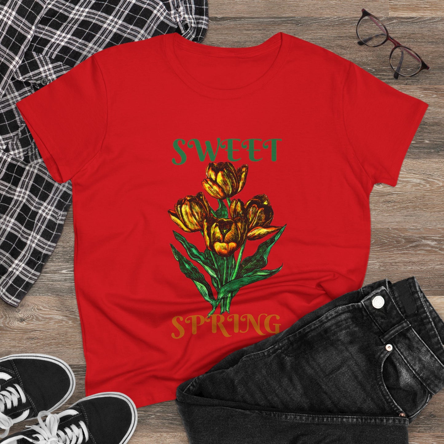 Sweet Spring Women's Midweight Cotton Tee