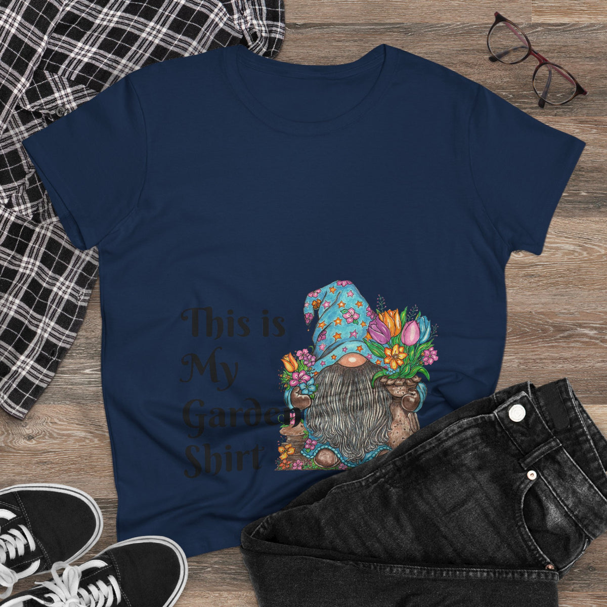 Gardening Gnome Women's Midweight Cotton Tee