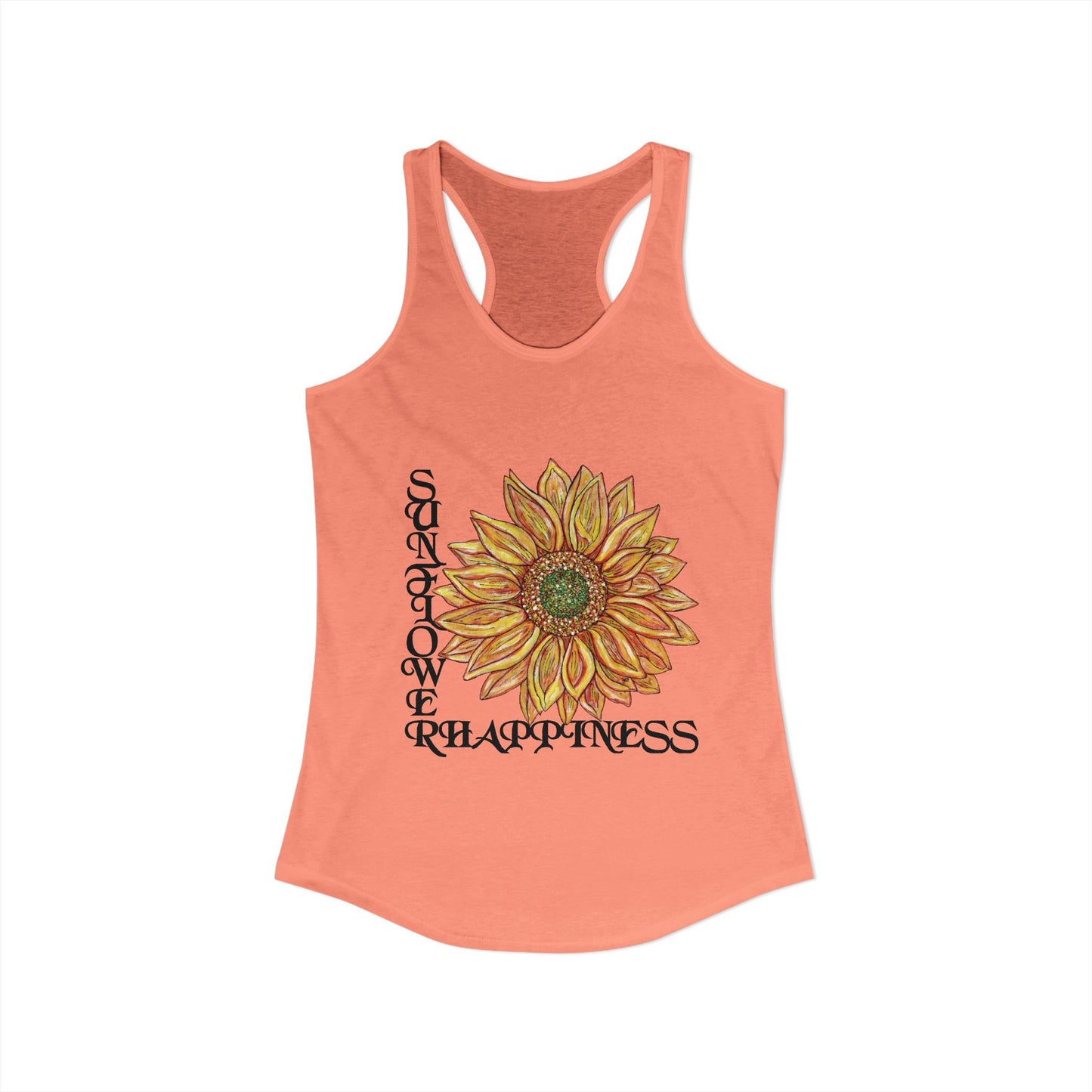 Sunflower and Happiness Women's Ideal Racerback Tank
