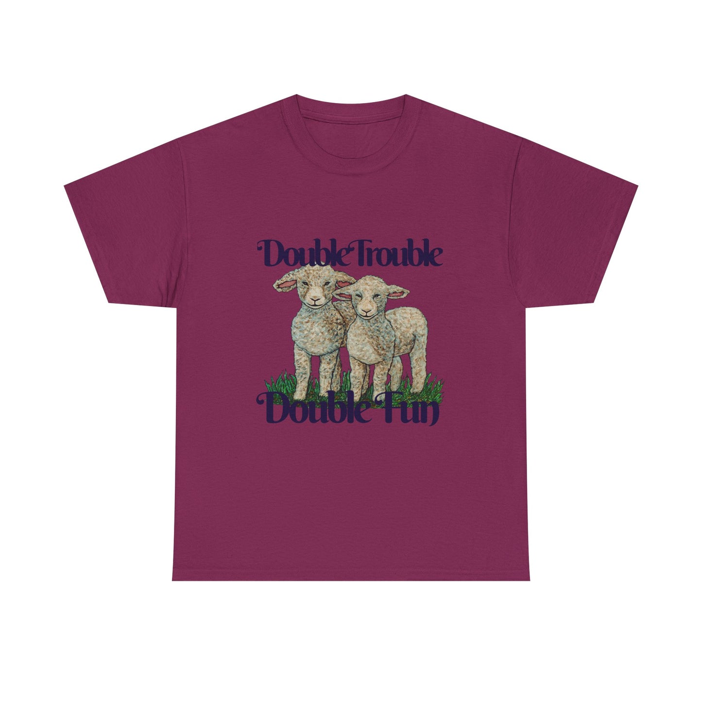 Double Trouble Double Fun Unisex Heavy Cotton Tee