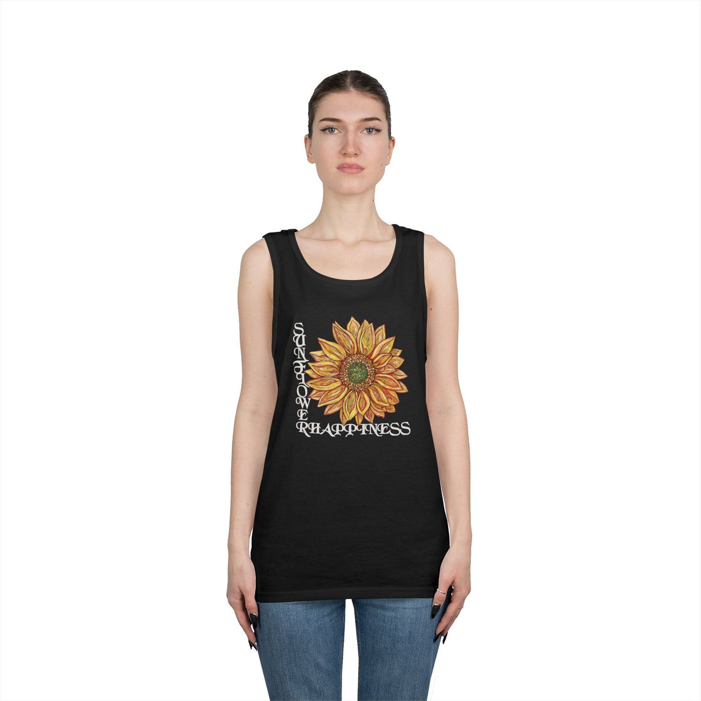 Sunflowers and Happiness Unisex Heavy Cotton Tank Top