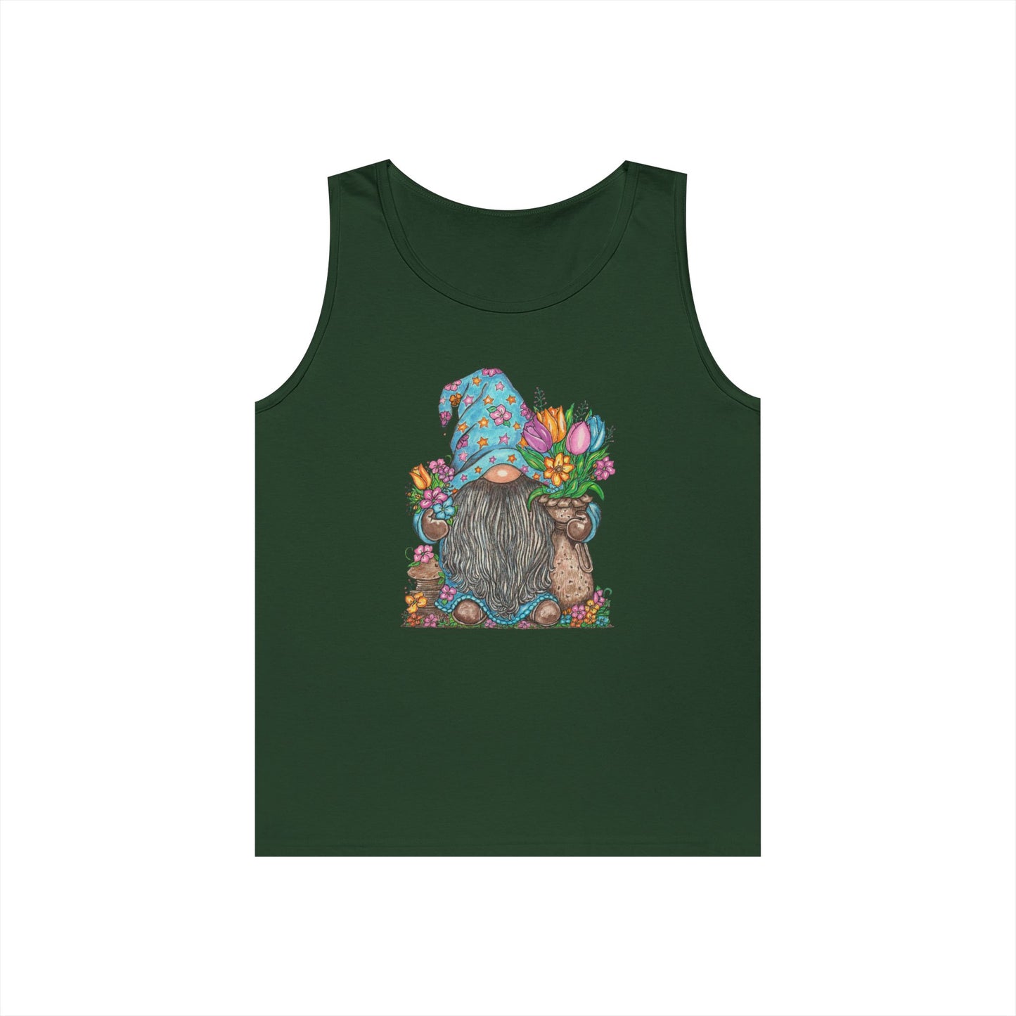 Gardening Gnome Unisex Heavy Cotton Tank Top