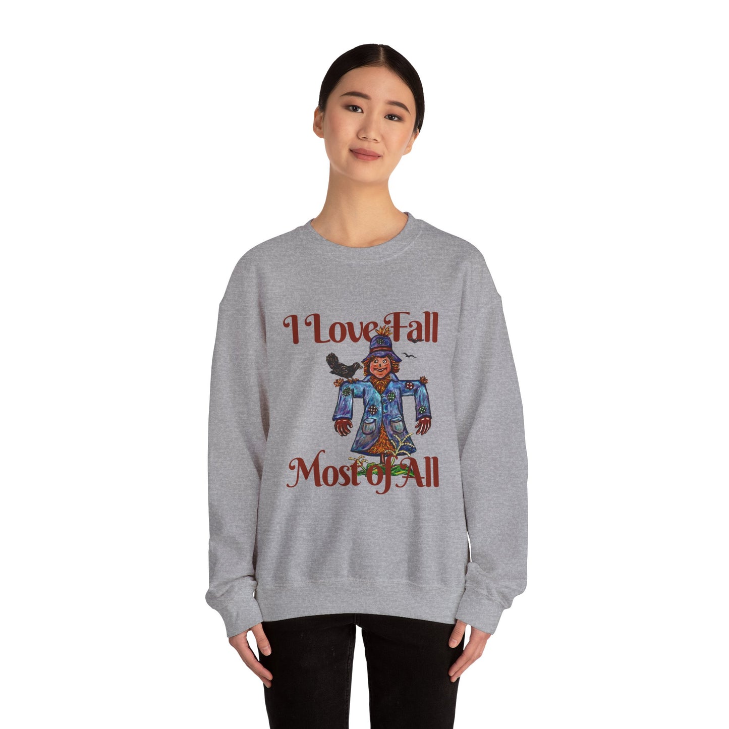 I Love Fall Most of All Unisex Heavy Blend™ Crewneck Sweatshirt