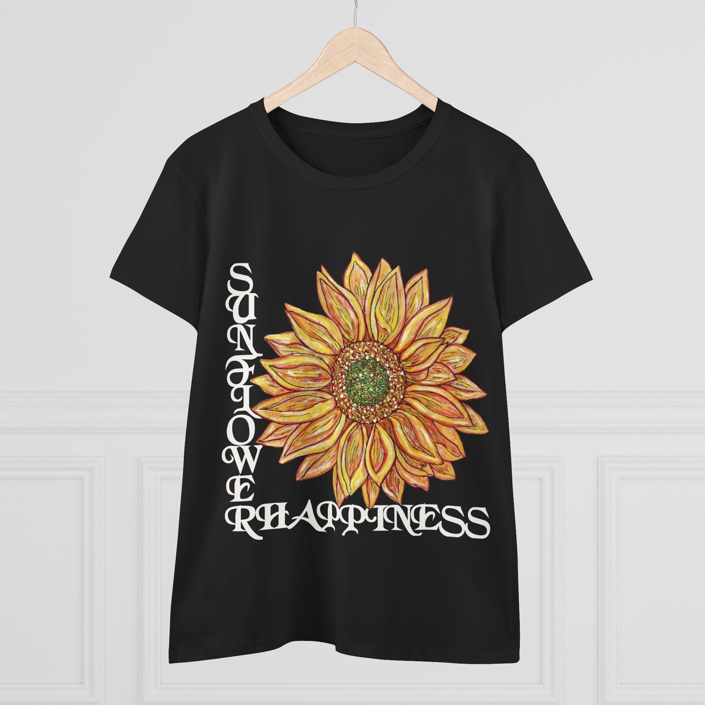 Sunflower and Happiness Women's Midweight Cotton Tee