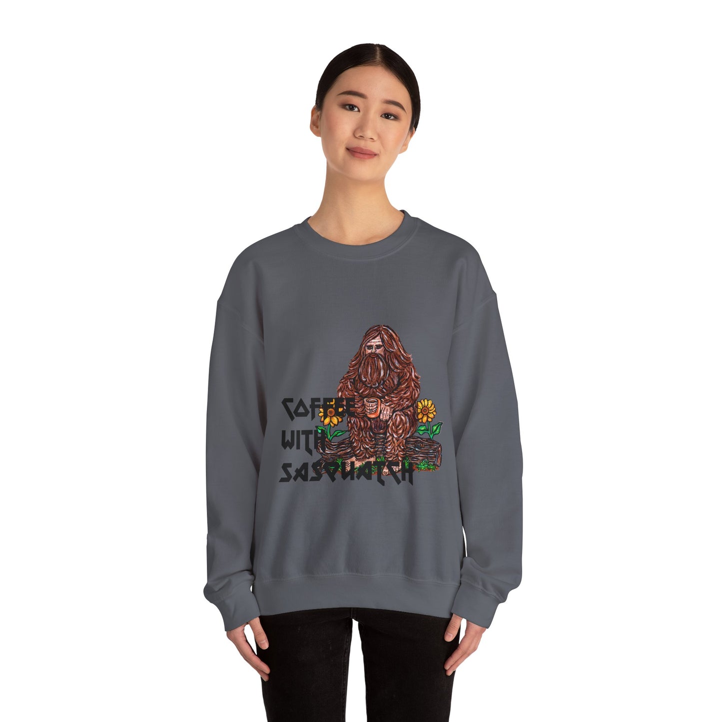 Coffee With Sasquatch Unisex Heavy Blend™ Crewneck Sweatshirt