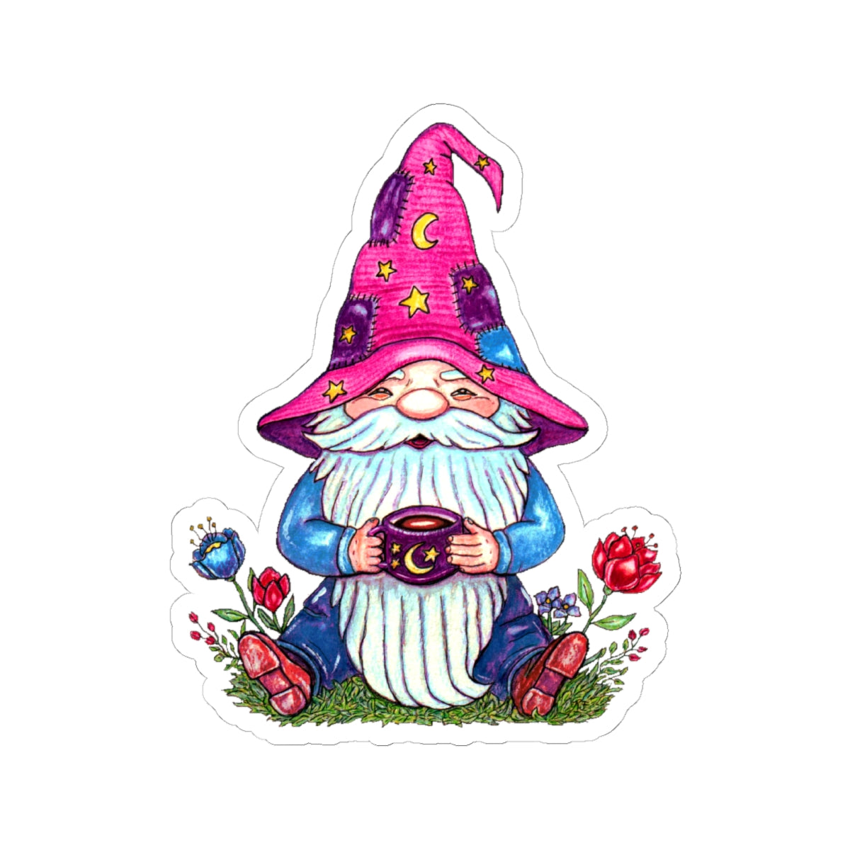 Coffee Gnome Kiss-Cut Stickers