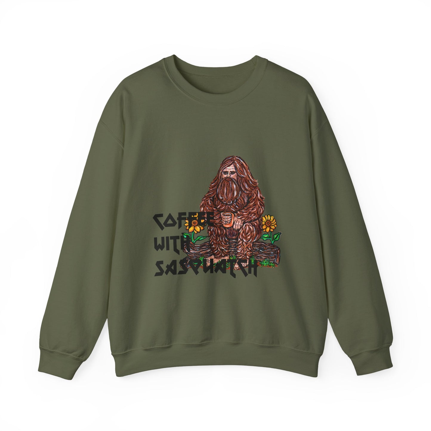 Coffee With Sasquatch Unisex Heavy Blend™ Crewneck Sweatshirt