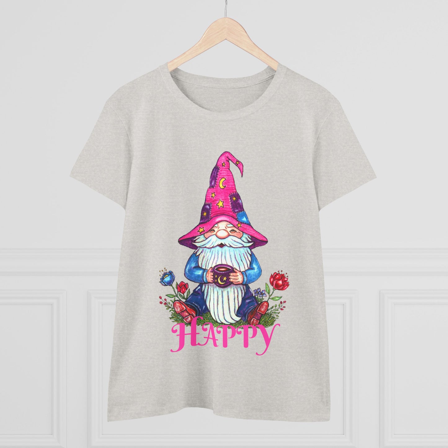 Happy Gnome Women's Midweight Cotton Tee