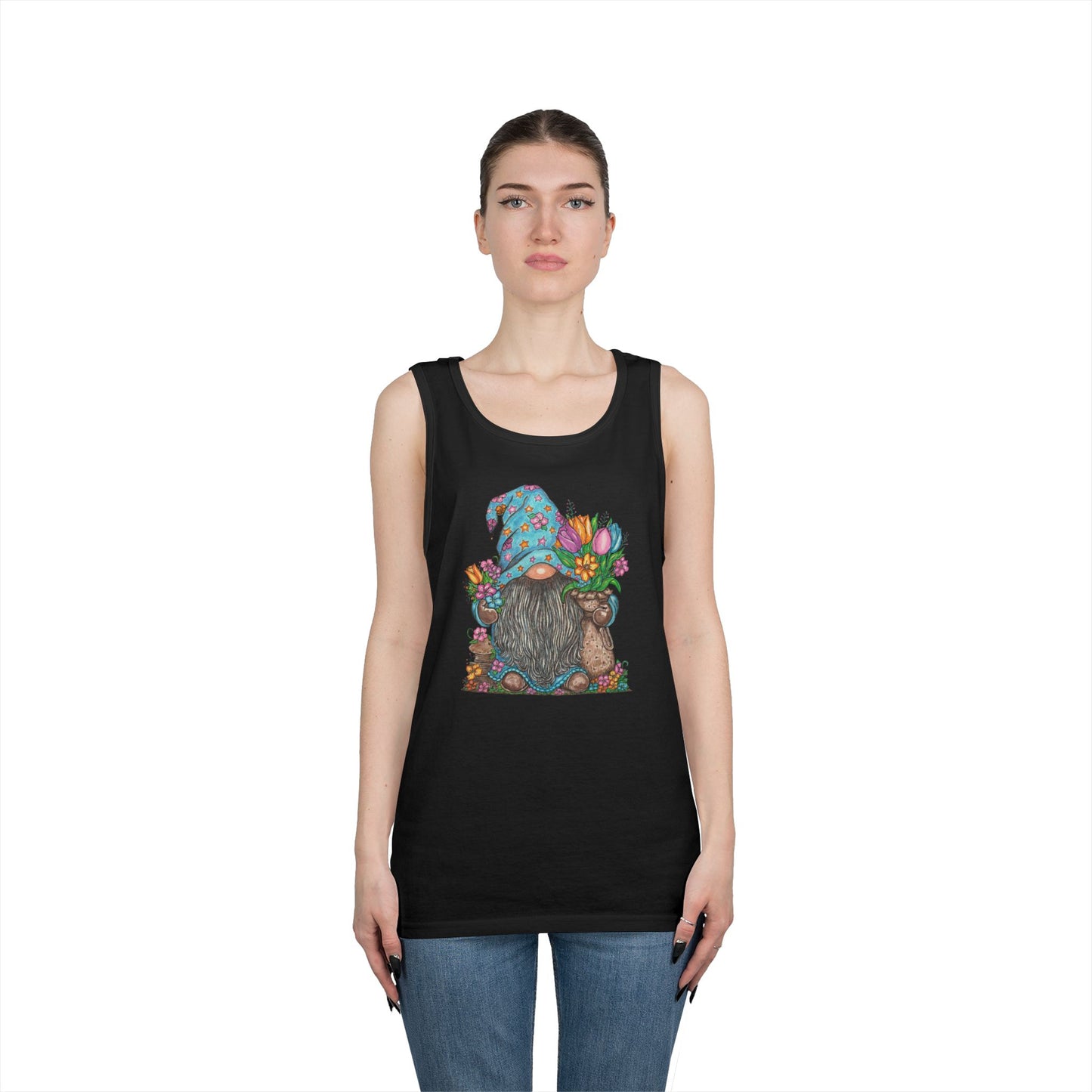 Gardening Gnome Unisex Heavy Cotton Tank Top