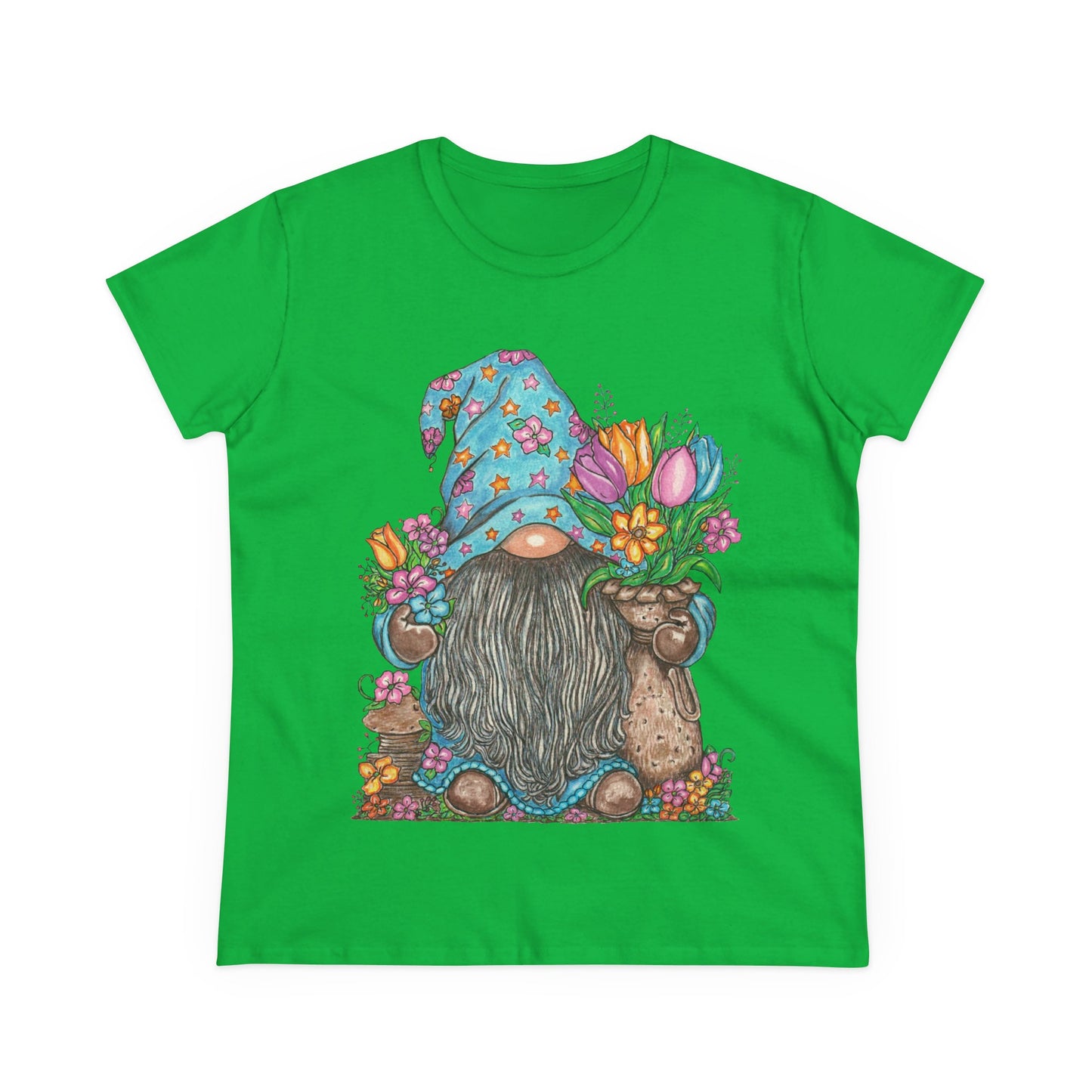Gardening Gnome Women's Midweight Cotton Tee
