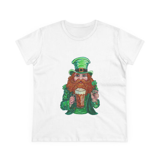 Drunken Leprechaun Women's Midweight Cotton Tee