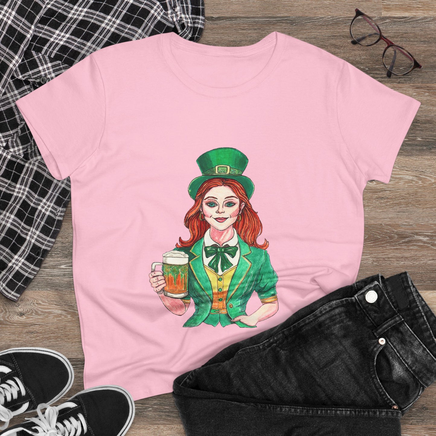 Paddy's Day Cheers Women's Midweight Cotton Tee