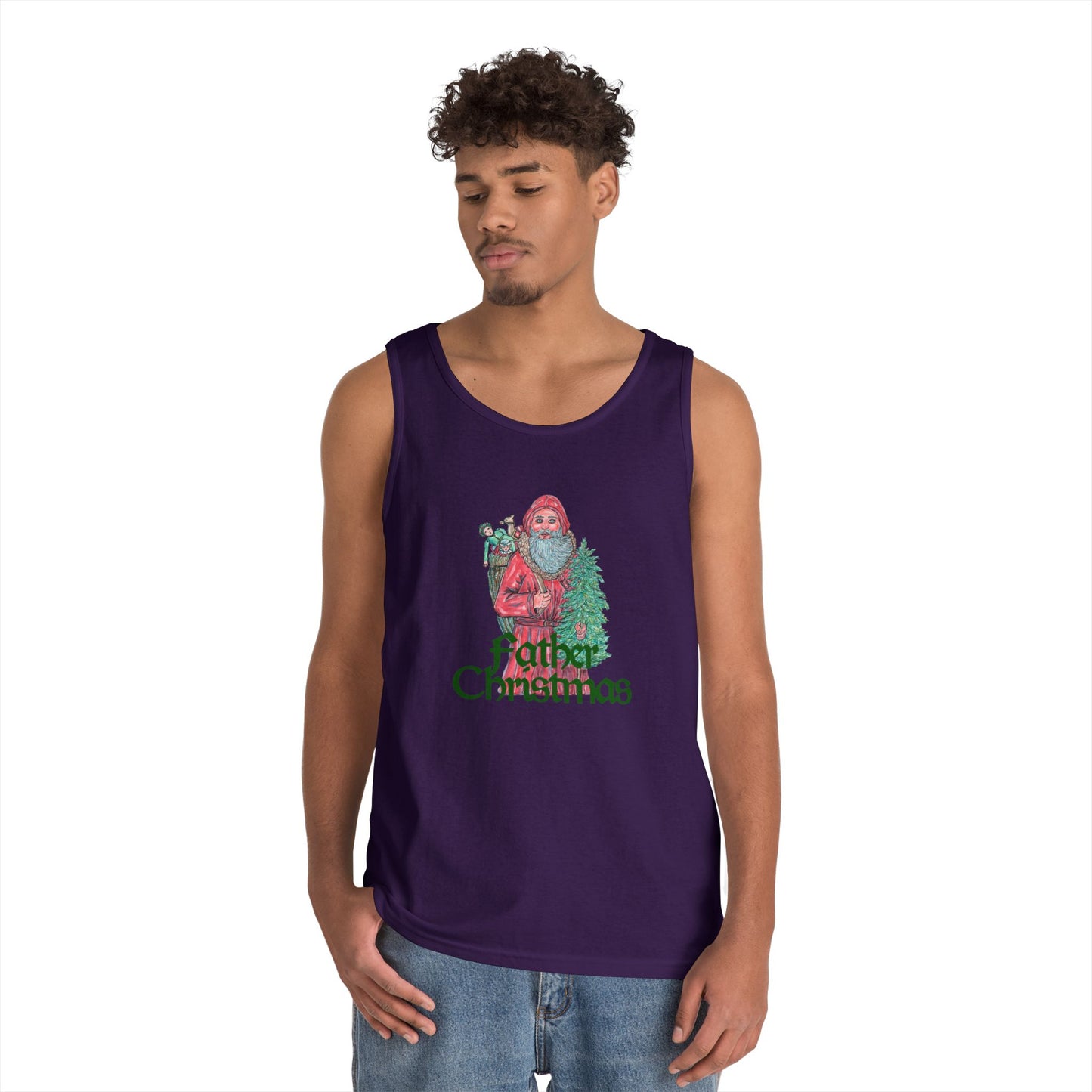 Father Christmas Unisex Heavy Cotton Tank Top