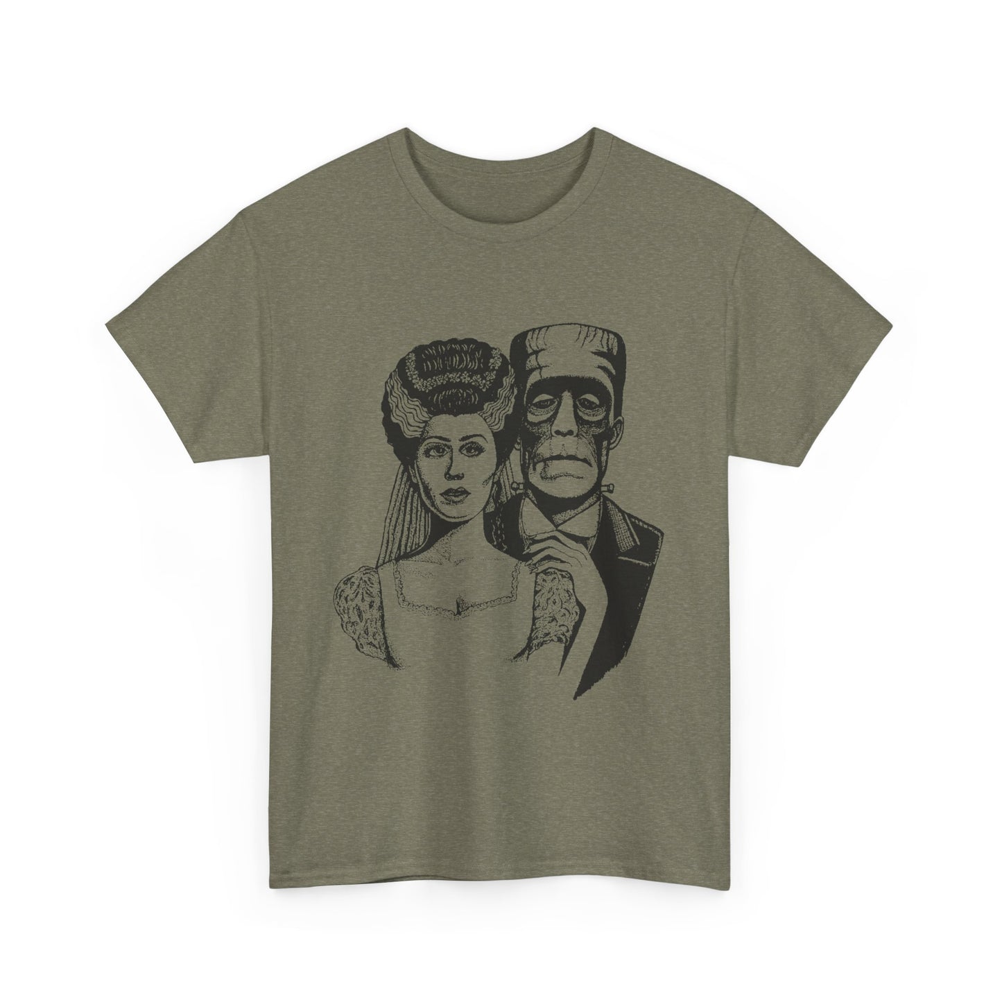 Frankenstein and Bride Unisex Heavy Cotton Tee