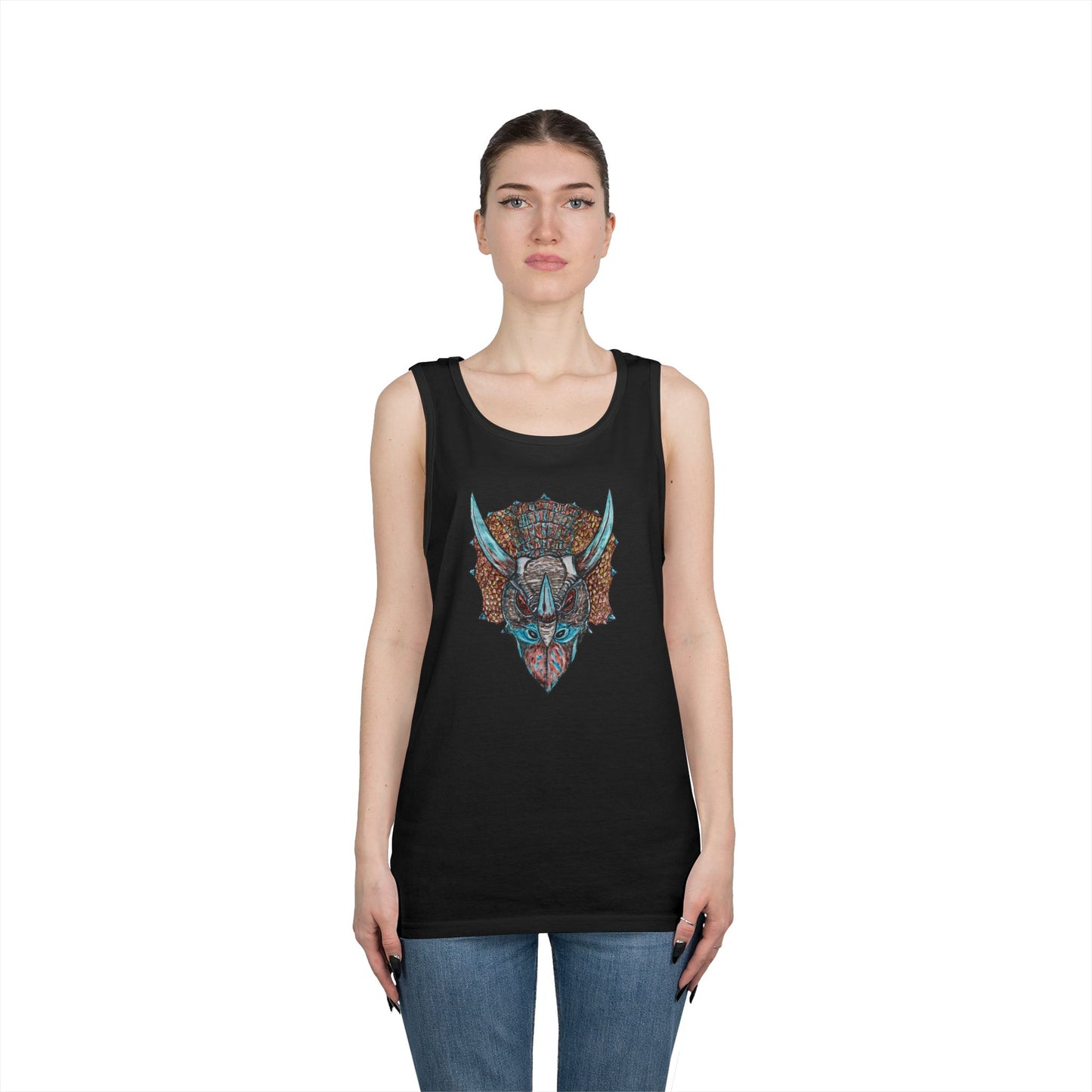 Triceratops Unisex Heavy Cotton Tank Top