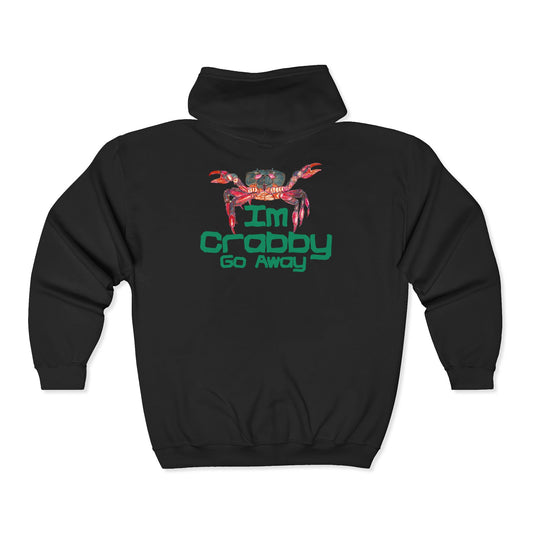 I'm Crabby Go Away Unisex Heavy Blend™ Full Zip Hooded Sweatshirt